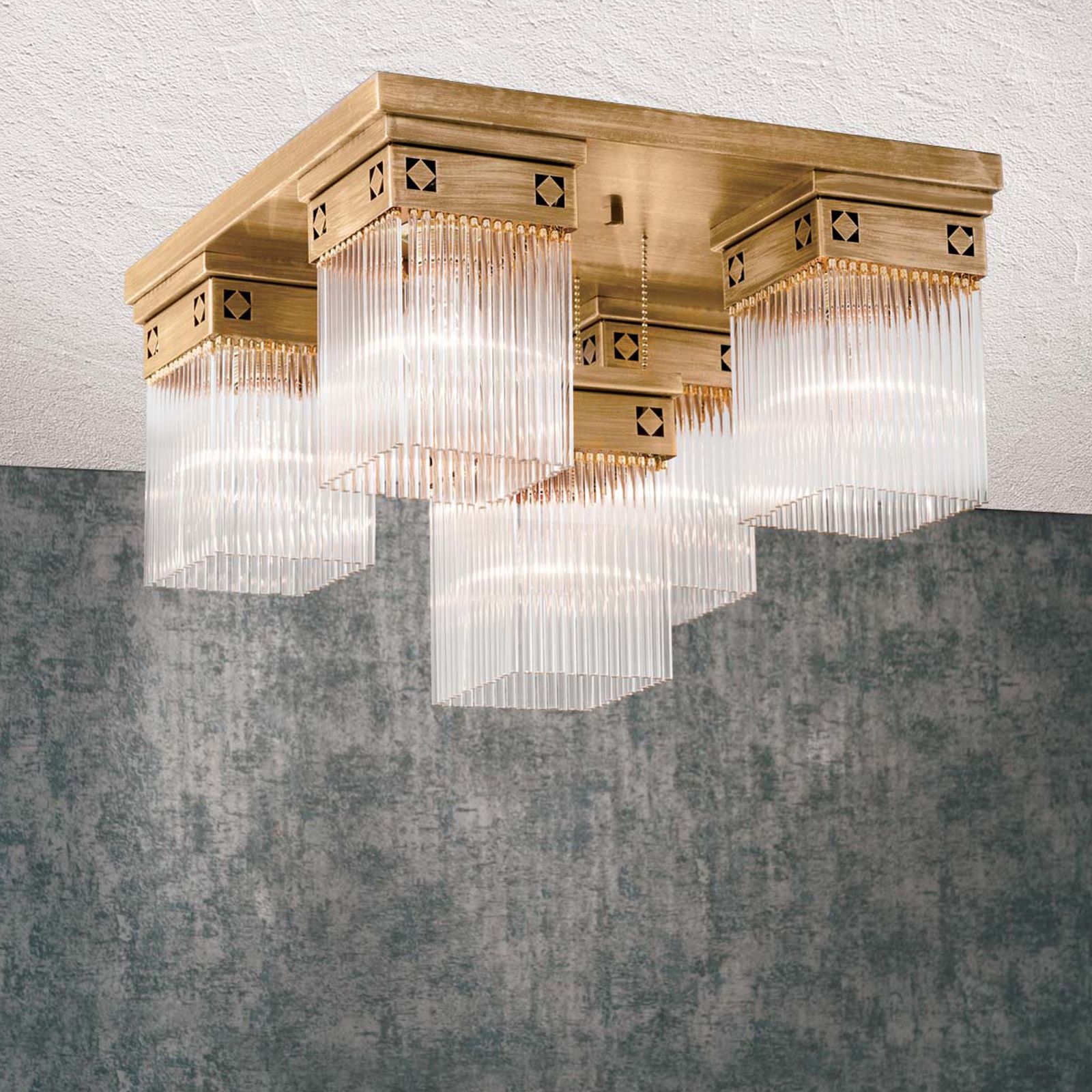 Deckenleuchte ART QUATRO, 5-flammig, Altbronze