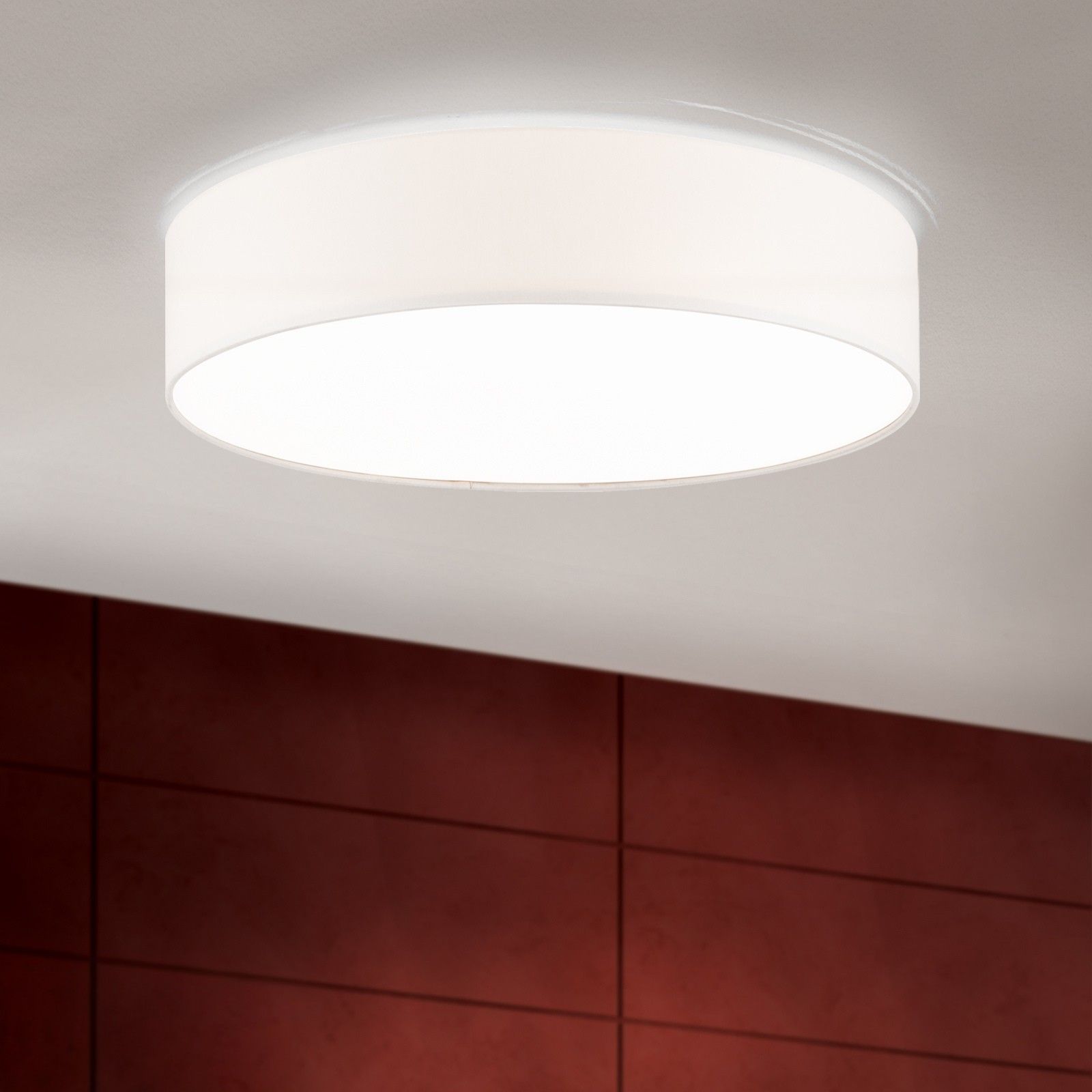 LED-Deckenleuchte SHADE, mit zylindrischem, weißem Schirm, Ø 40cm