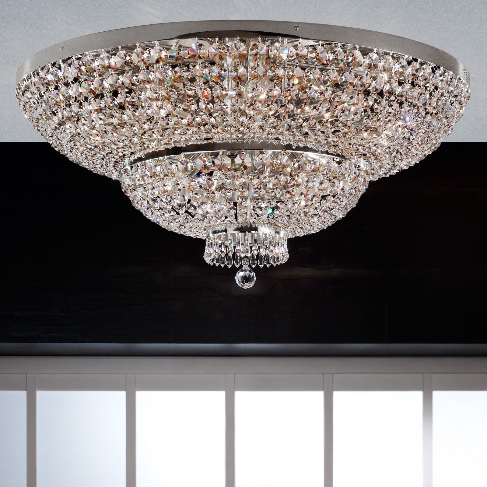 Ceiling chandelier SHERATON, chrome, 105 cm