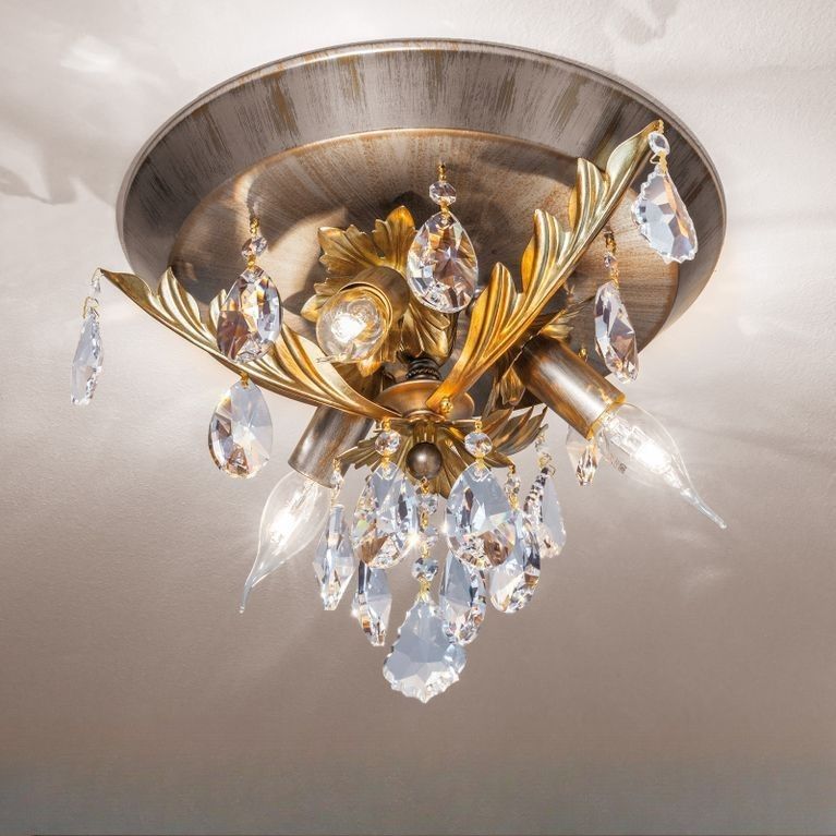 Ceiling light MIRAMARE, 3-flames, silver gold