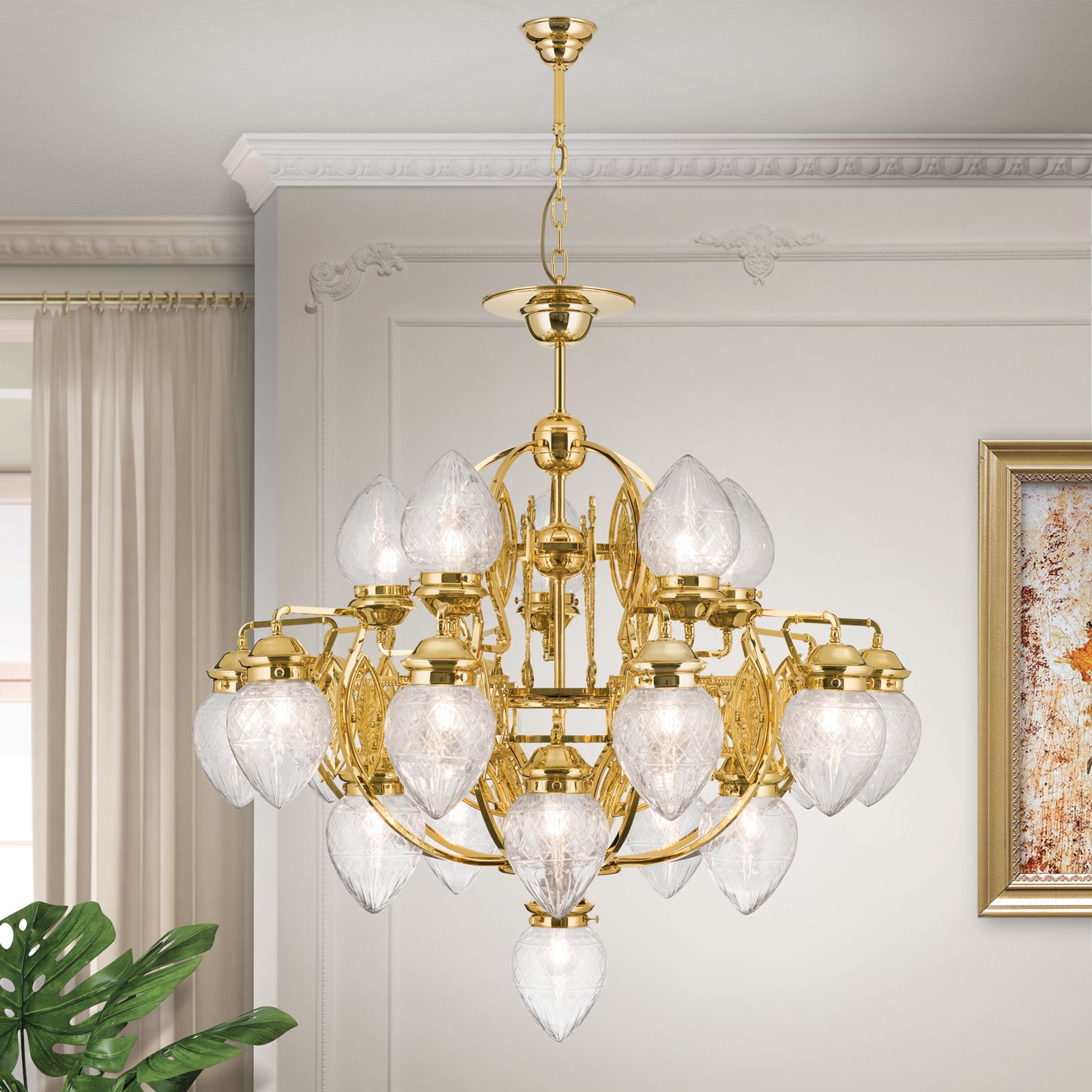 gold plated chandeliers