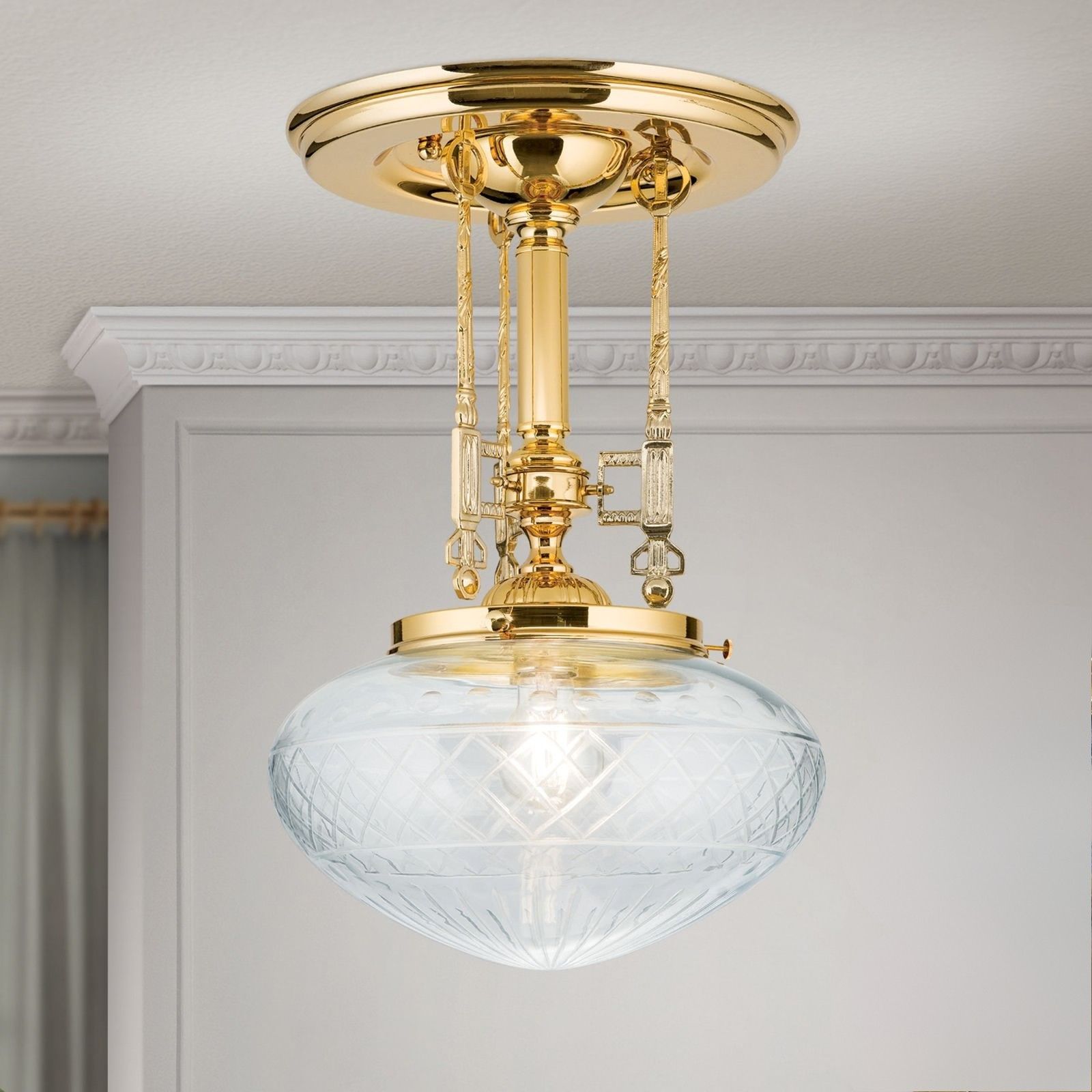 Deckenleuchte BUDAPEST, 1-flammig, Gold, 30cm