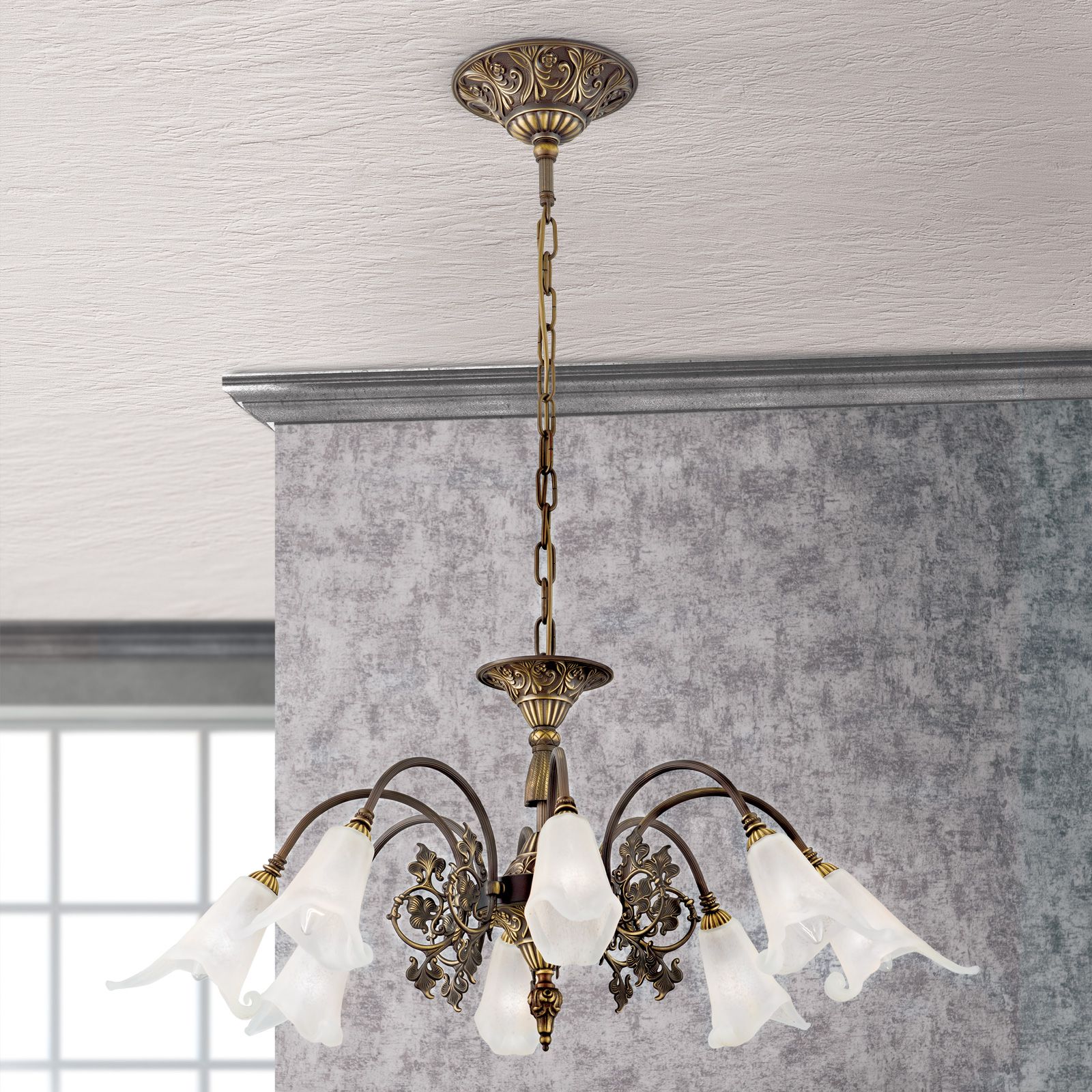 Luster TOSCA, 8-flammig, Altpatina