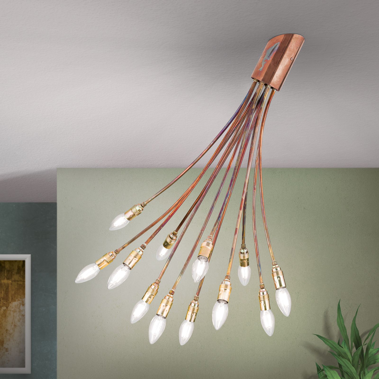Deckenleuchte COPPY, 12-flammig, Kupfer