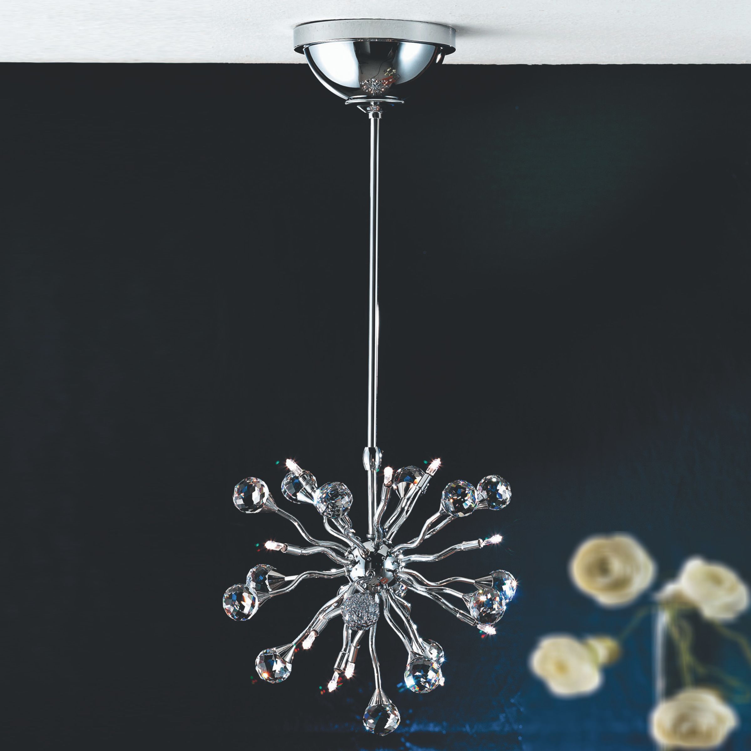 Chandelier GALAXY, 12-flames, chrome