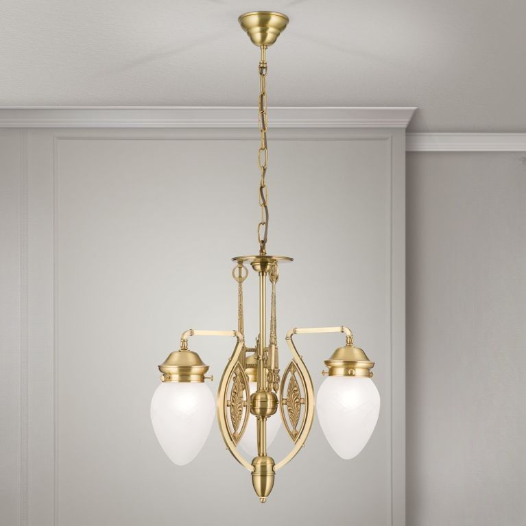 Luster BUDAPEST, 3-flammig, Bronze, mit klar matten Gläsern