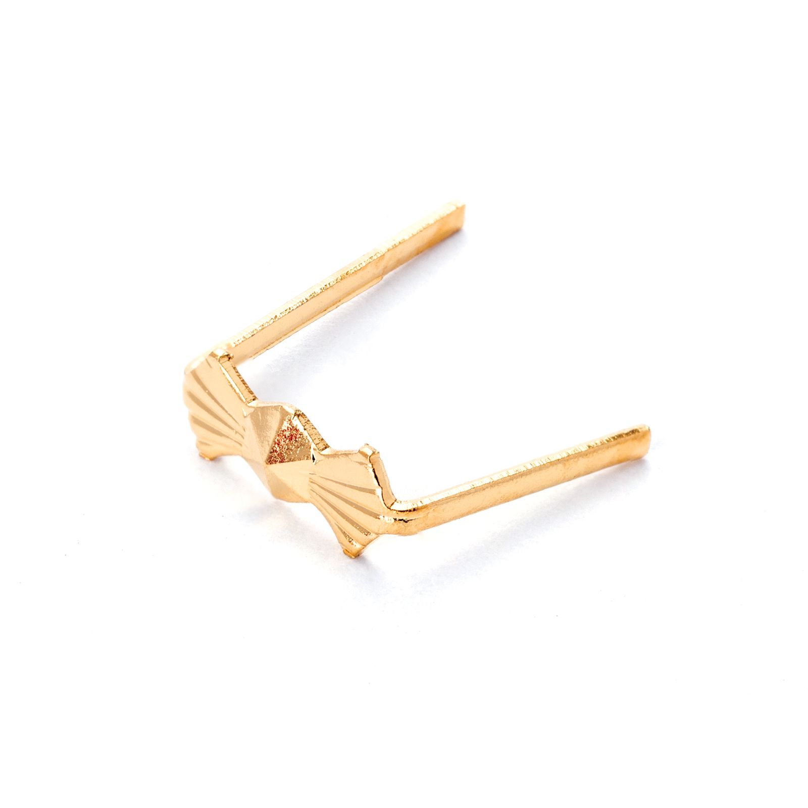 Clip for chandelier crystal, ribbon, 10mm, gold