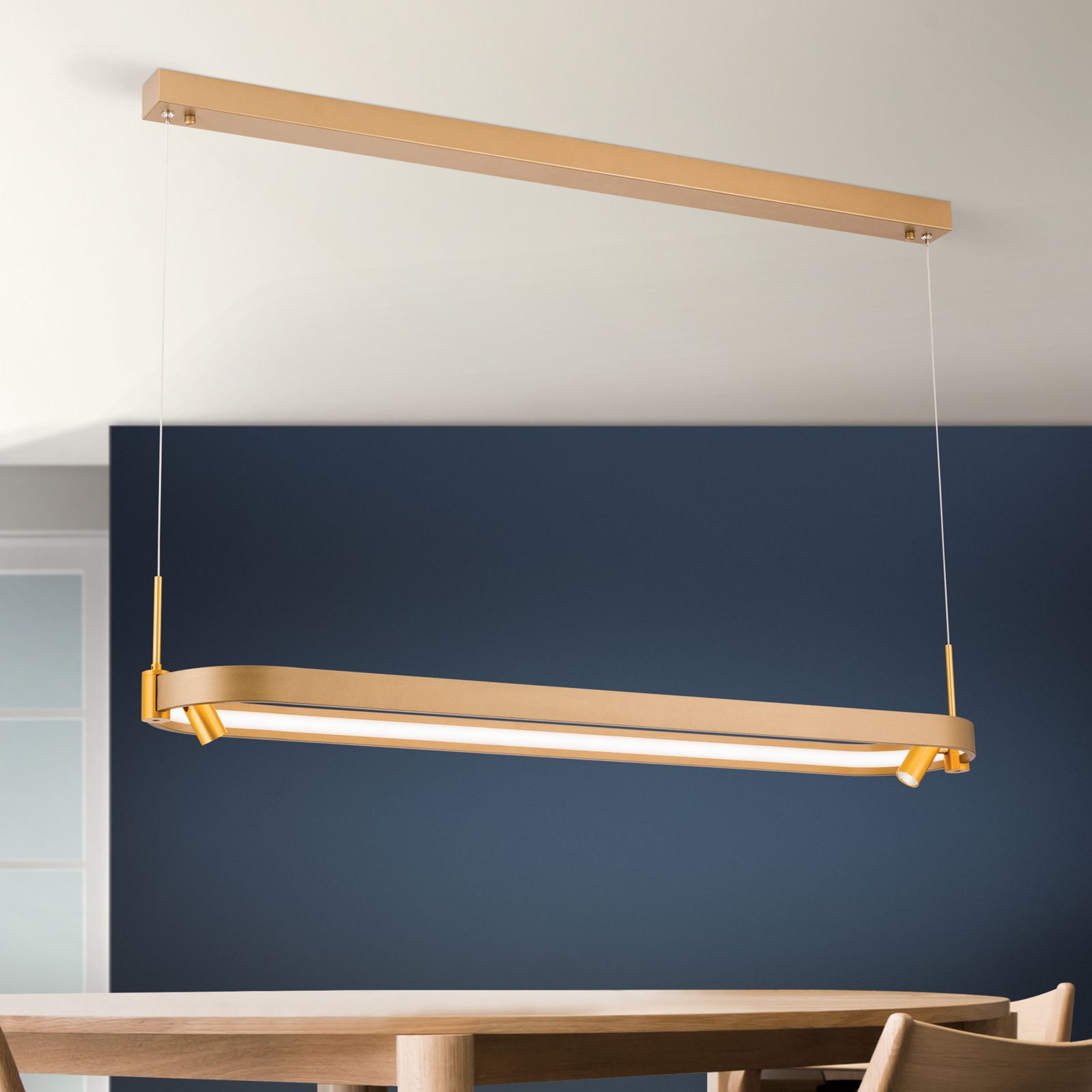 LED pendant lamp GRACIA, gold matt