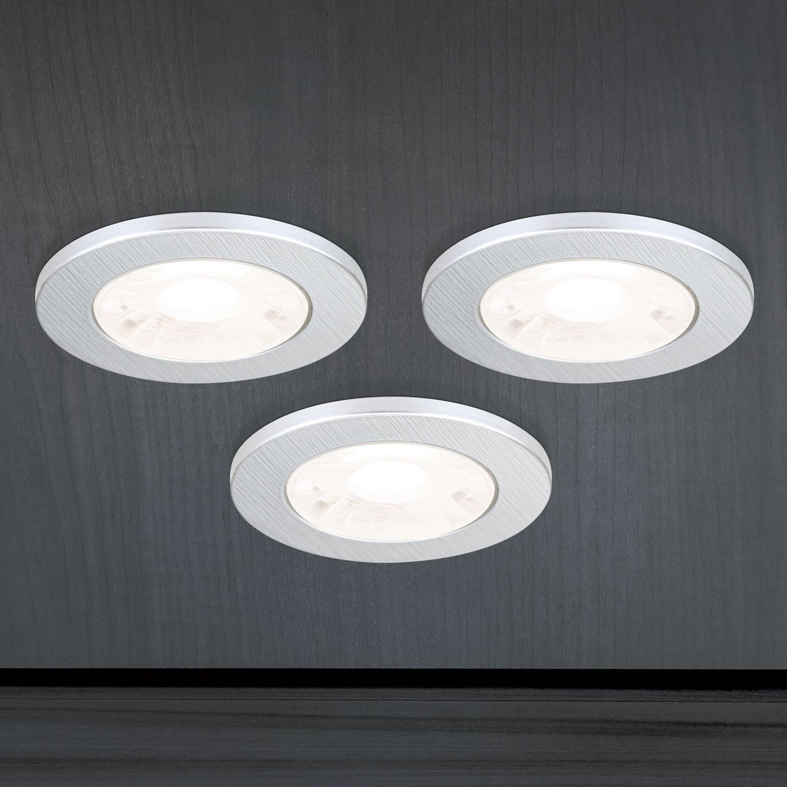 LED recessed light ARTIST, 1-lamp, silver, set of 3 lamps