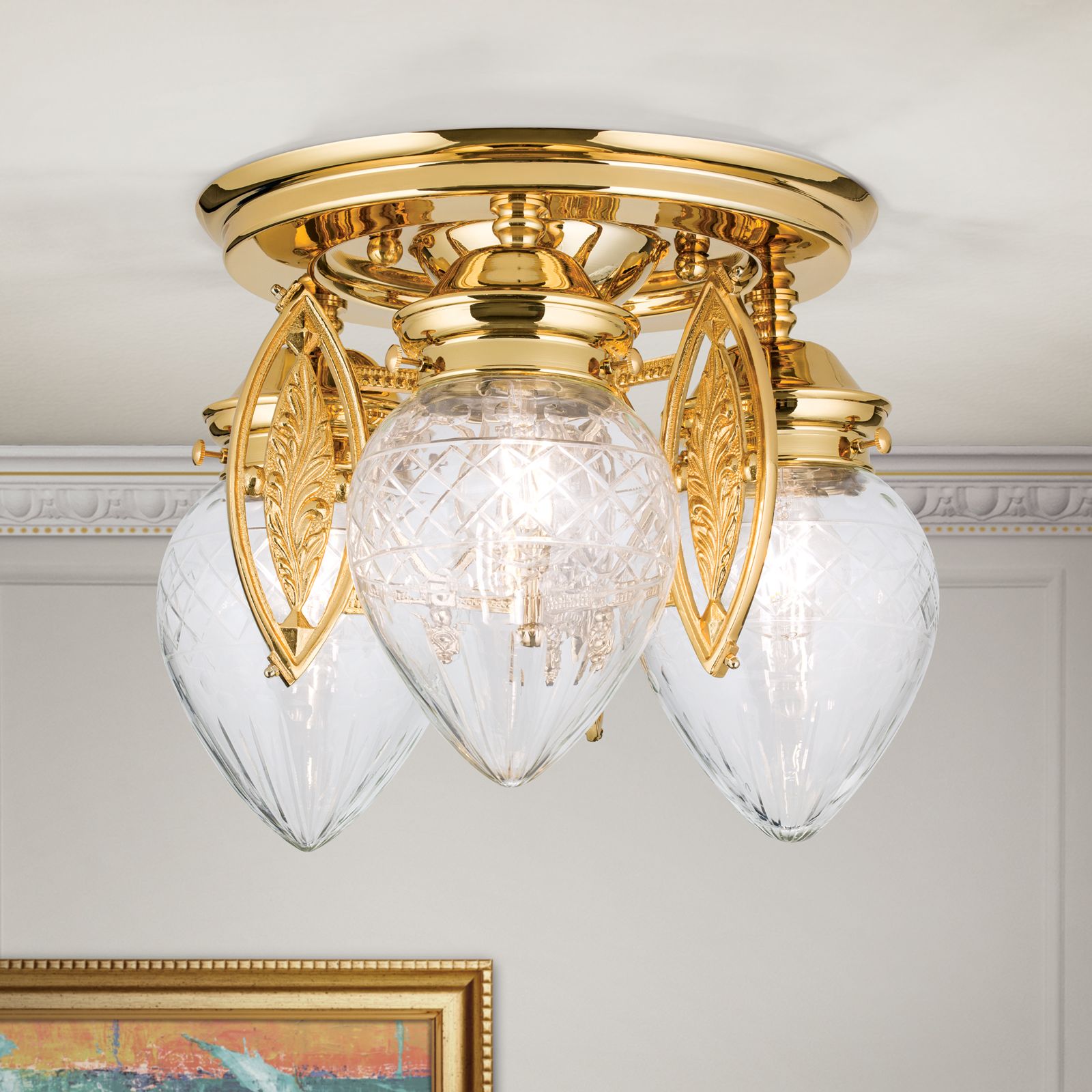 Deckenluster BUDAPEST, 3-flammig, Gold