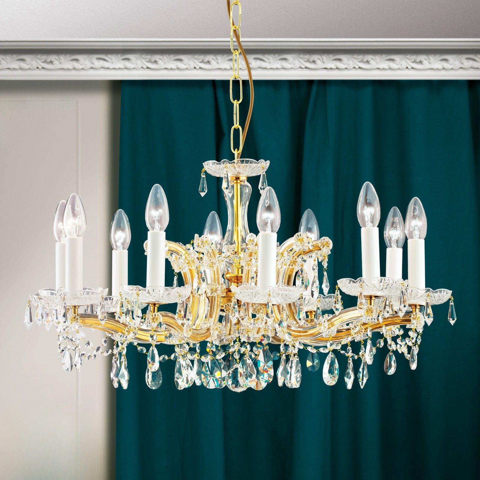 Luster MARIA THERESIA, 10-flammig, gold