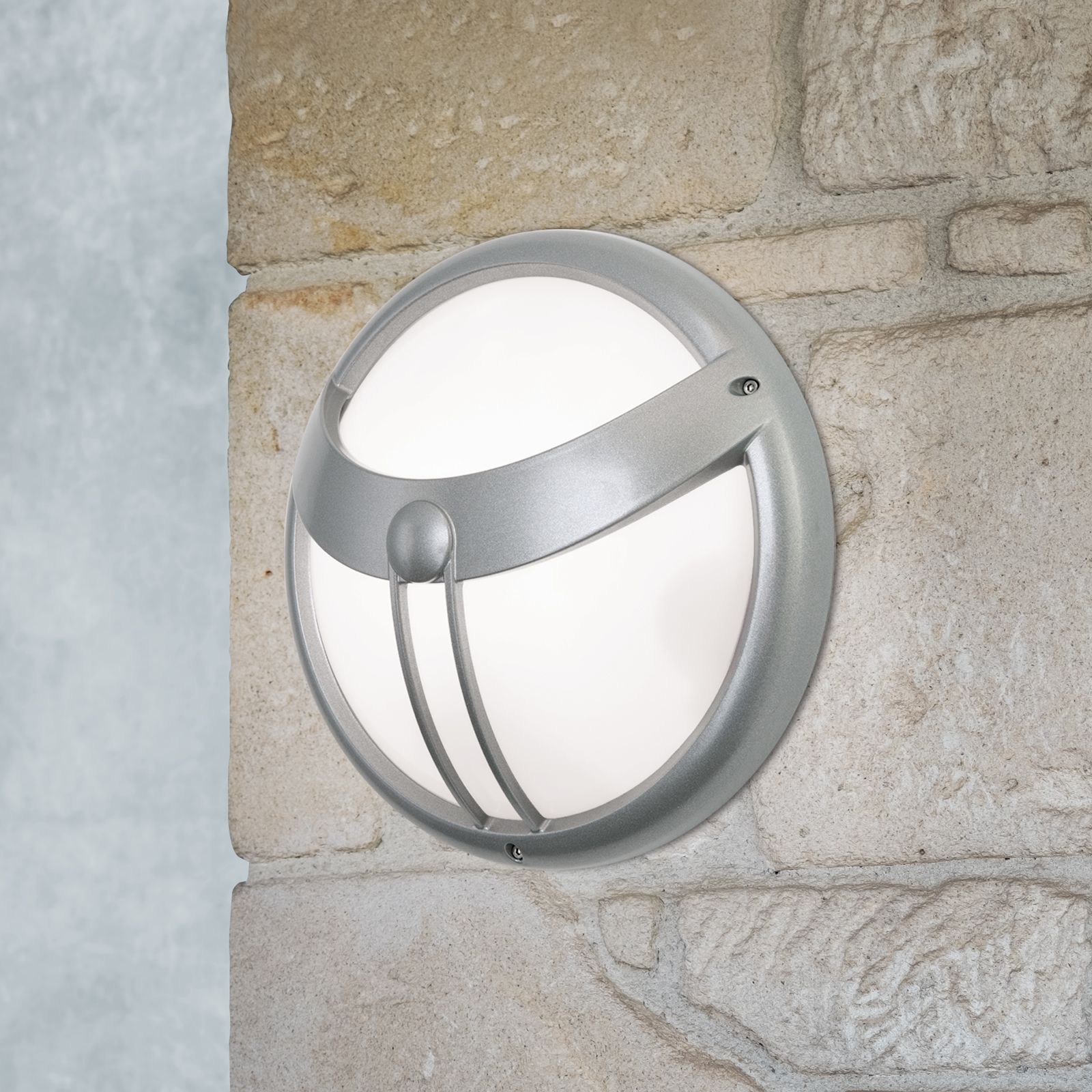 Outdoor light OBSERVER, matt aluminium, with sensor