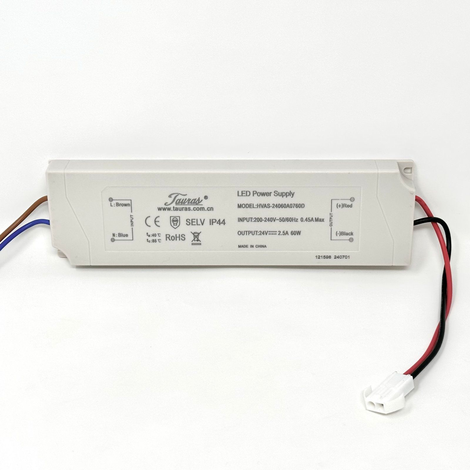Driver 60n Tauras HVAS-24060A0760D, 24V, 2500mA, 60W, nicht dimmbar