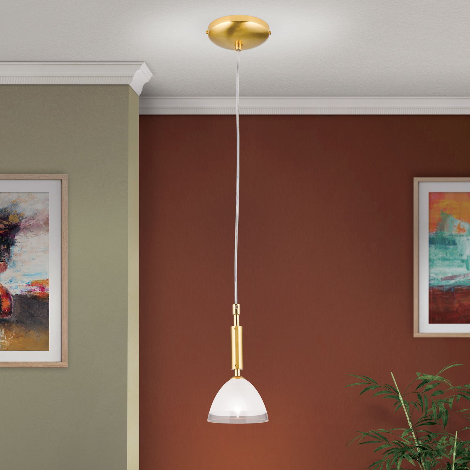 Pendant lamp OPALDESIGN, gold matt, 10 cm