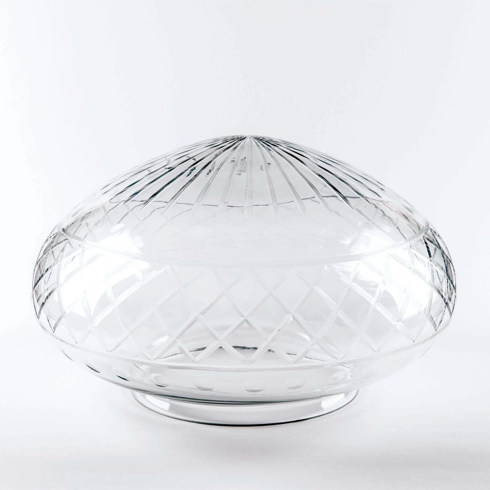 Glass lampshade BUDAPEST 416, Ø 300 mm, transparent polish decor