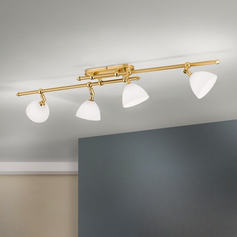 Spotlight OPALDESIGN, 4-flames, gold matt, with opal glass