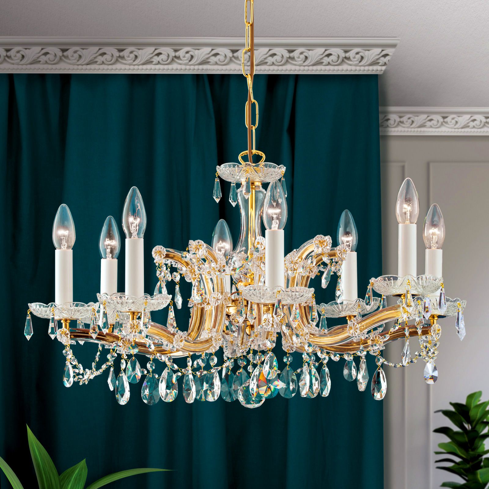 Luster MARIA THERESIA, 8-flammig, Gold