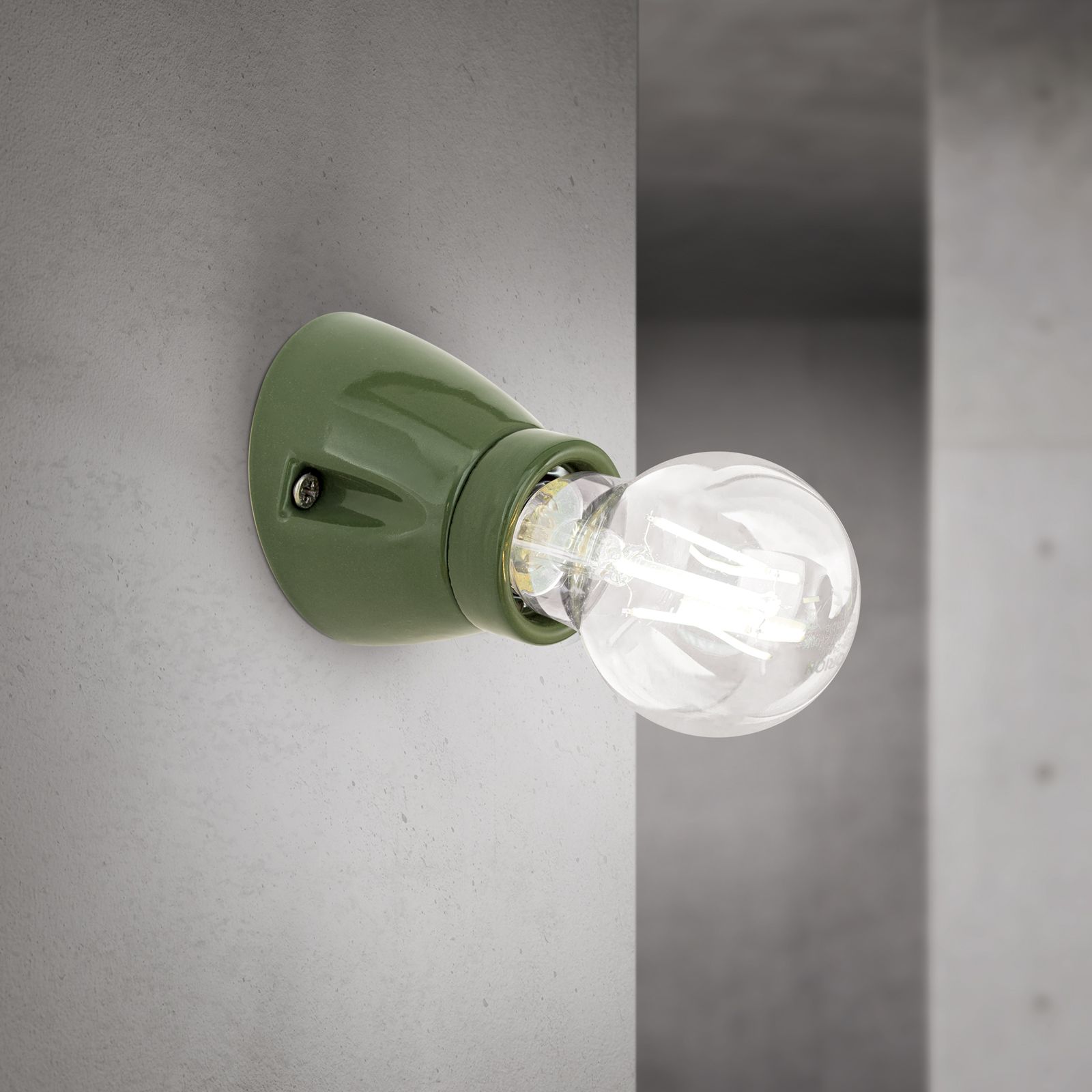 Wall light FROST, 1-lamp, ceramic, green