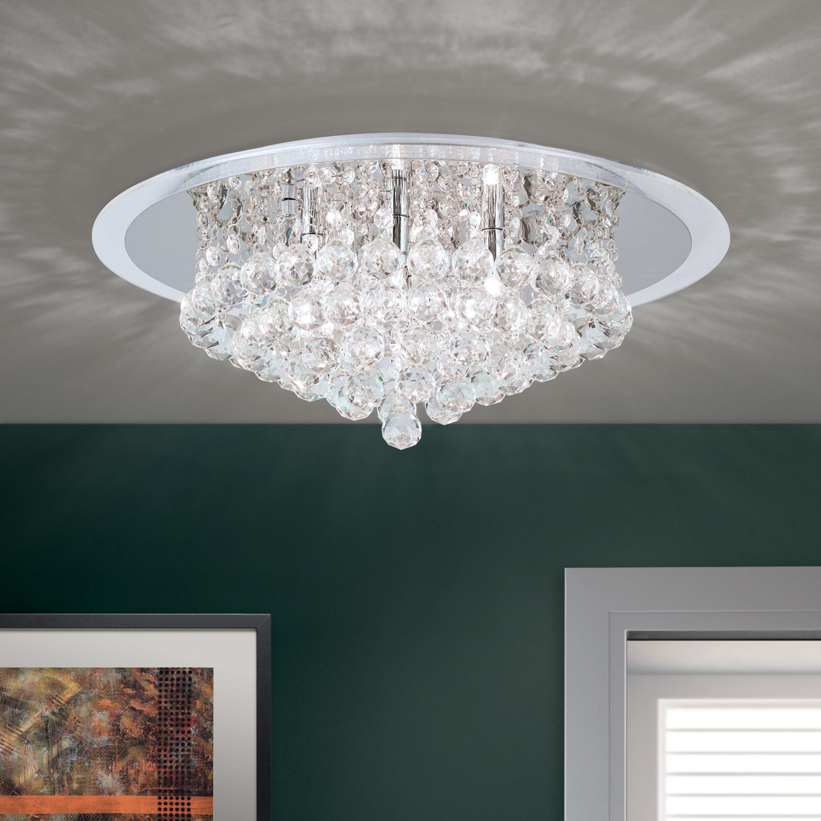 Ceiling chandelier GLORIA, chrome, 50cm