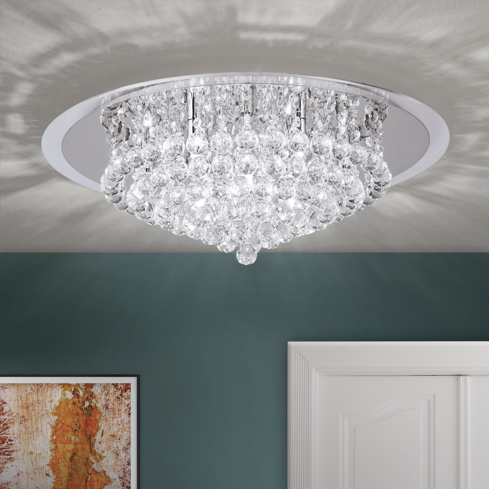 Ceiling chandelier GLORIA, chrome, 62cm