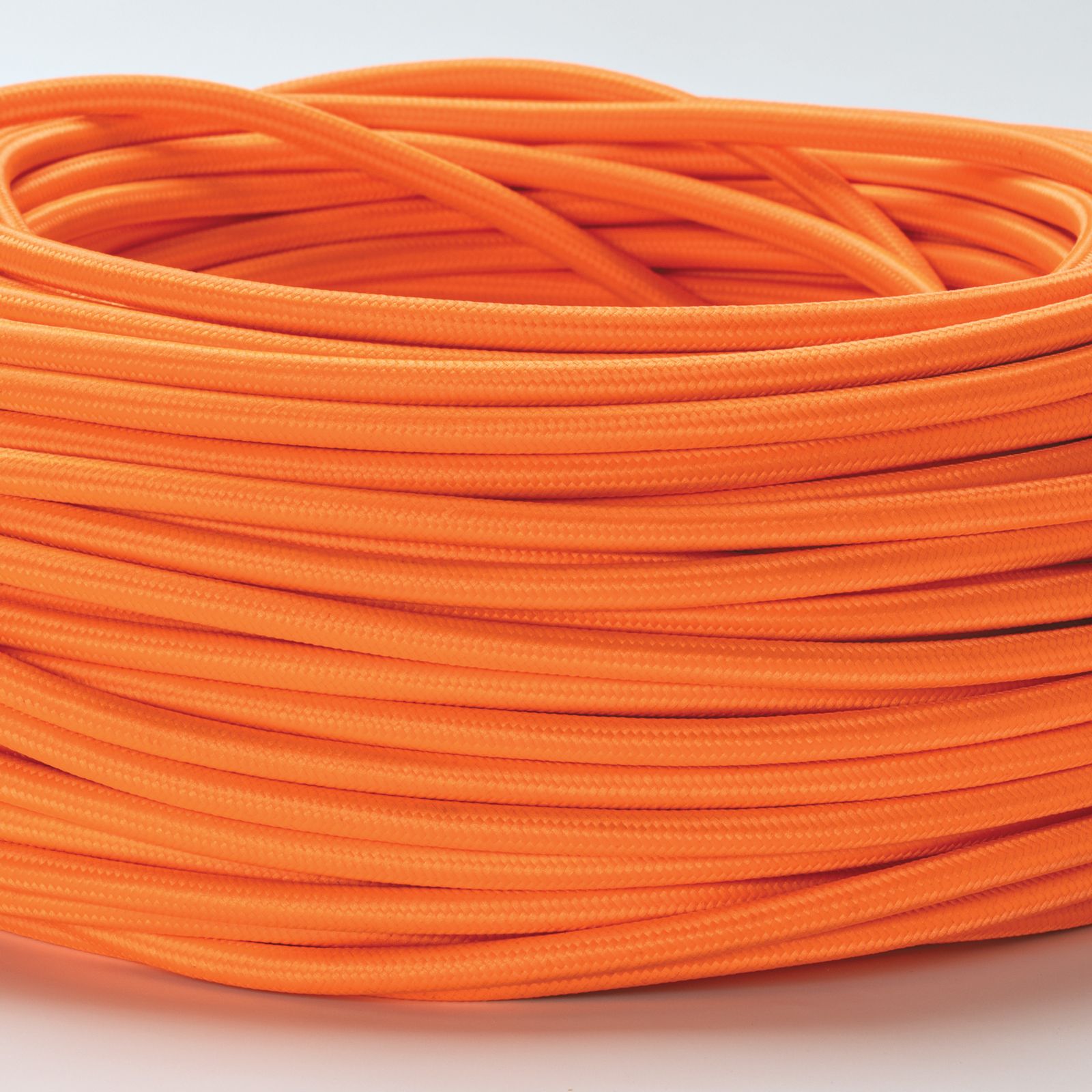 Kabel, Textil, 3x0,75mm², 1 m, Orange