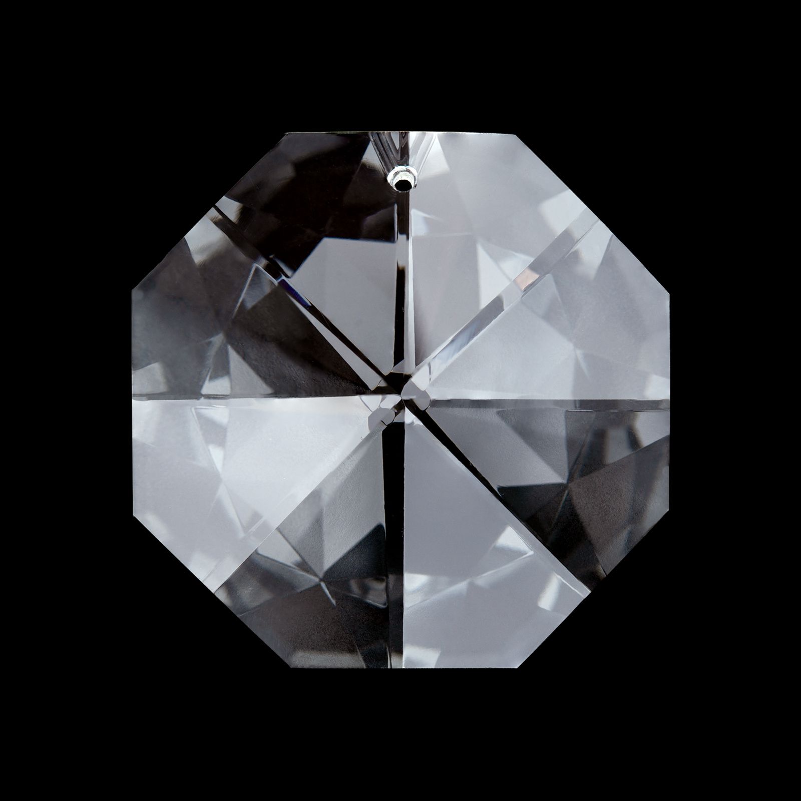 Chandelier crystal octagon T with 1 hole, lead glass, 22mm