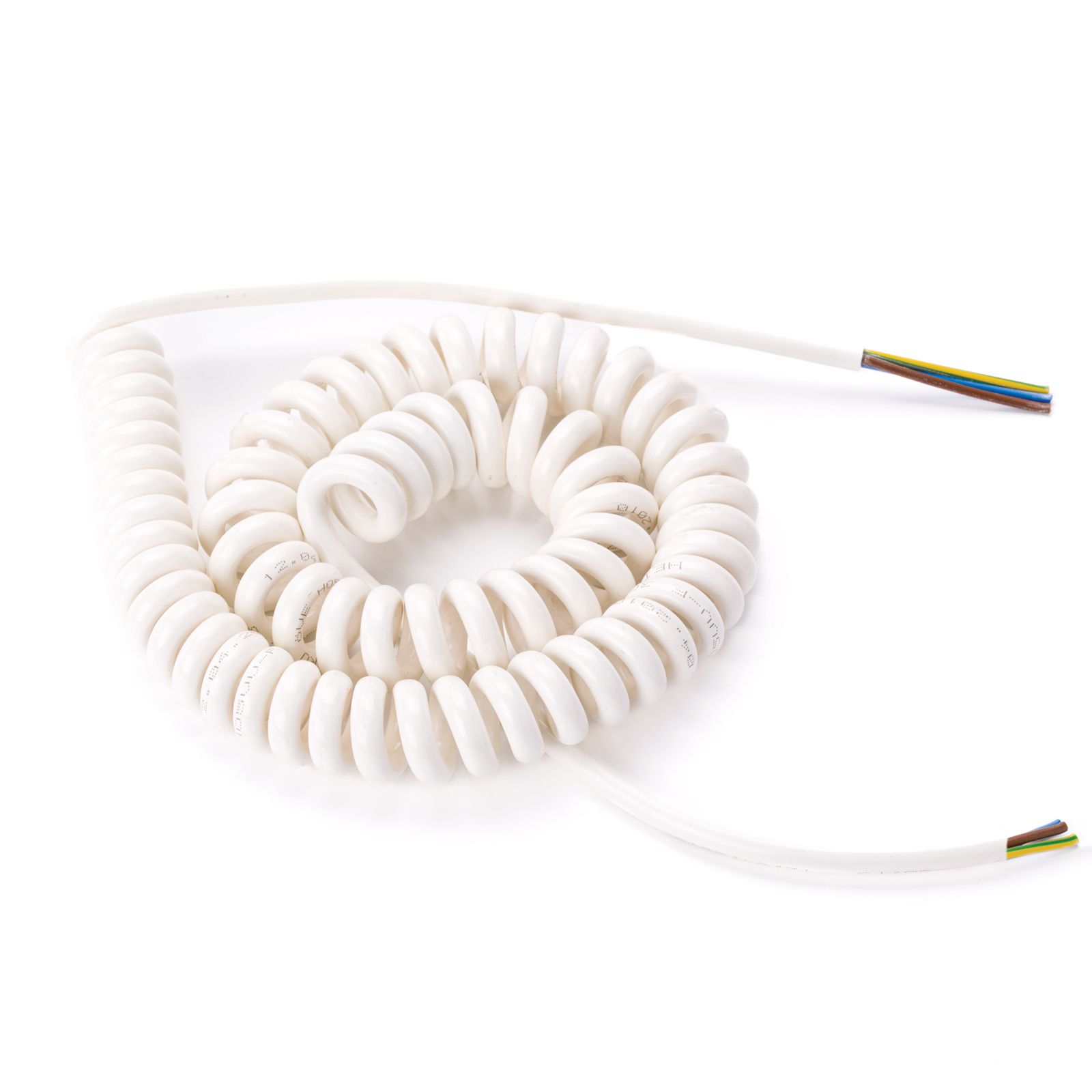 Spiral cable, 3x0,75mm, white