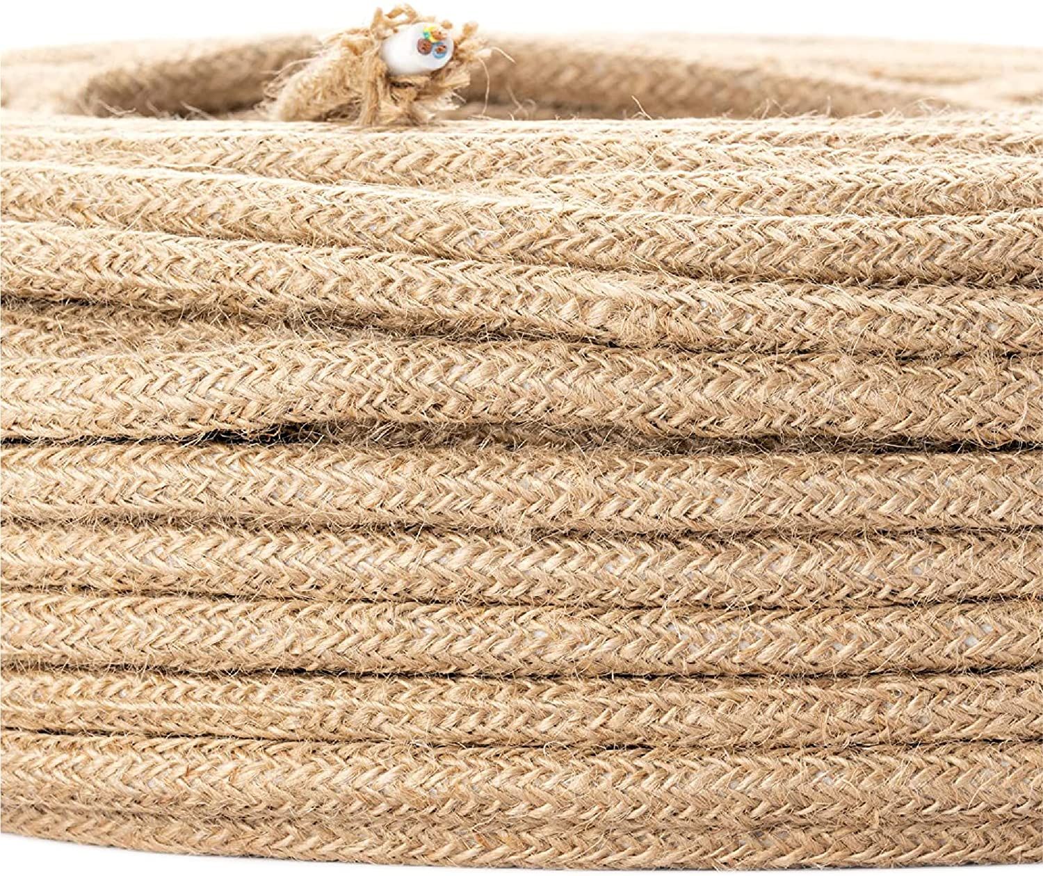 Kabel, Leinen-Jute, 3x0,75mm², 1 m, Braun