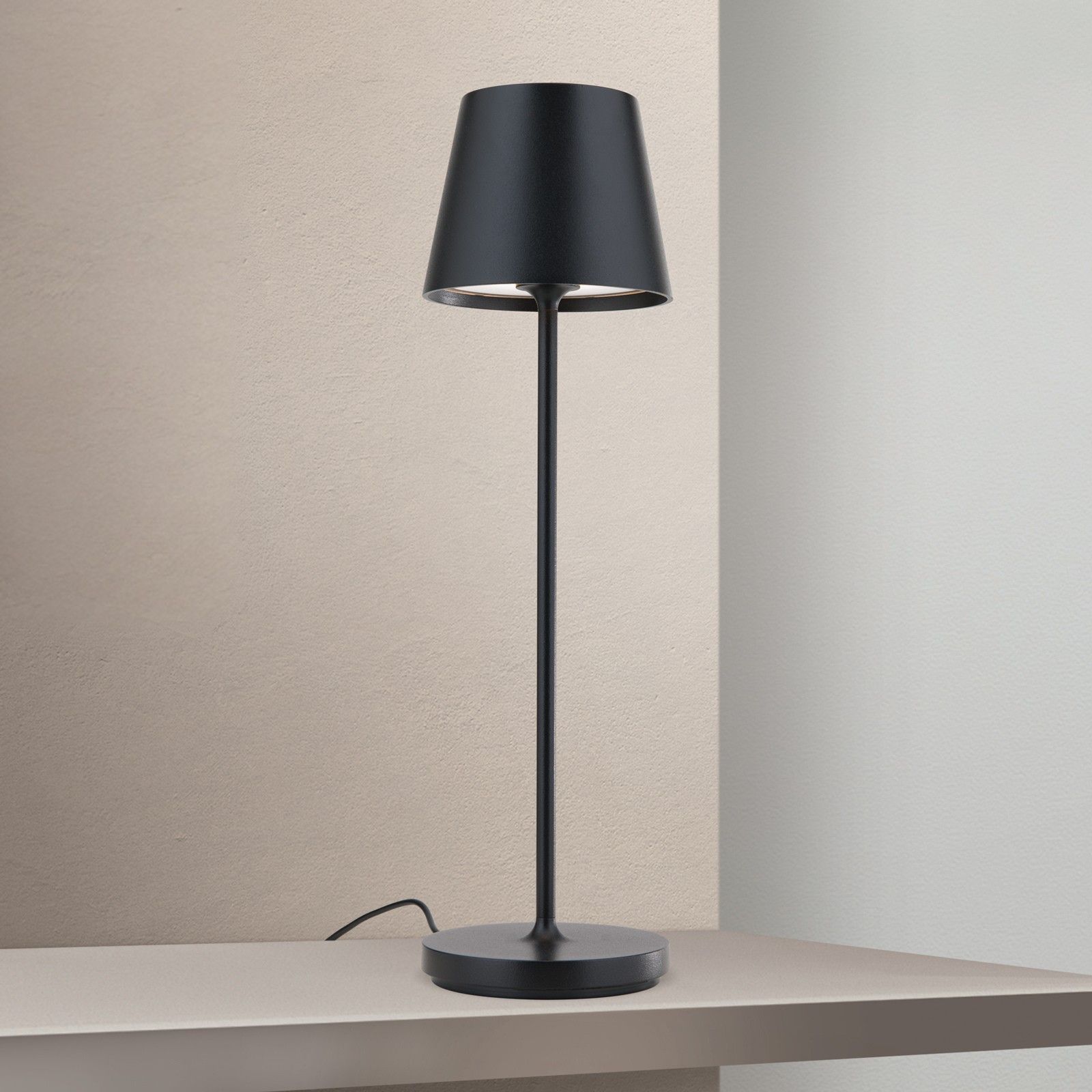 LED battery Table Lamp CHANDELLE, black