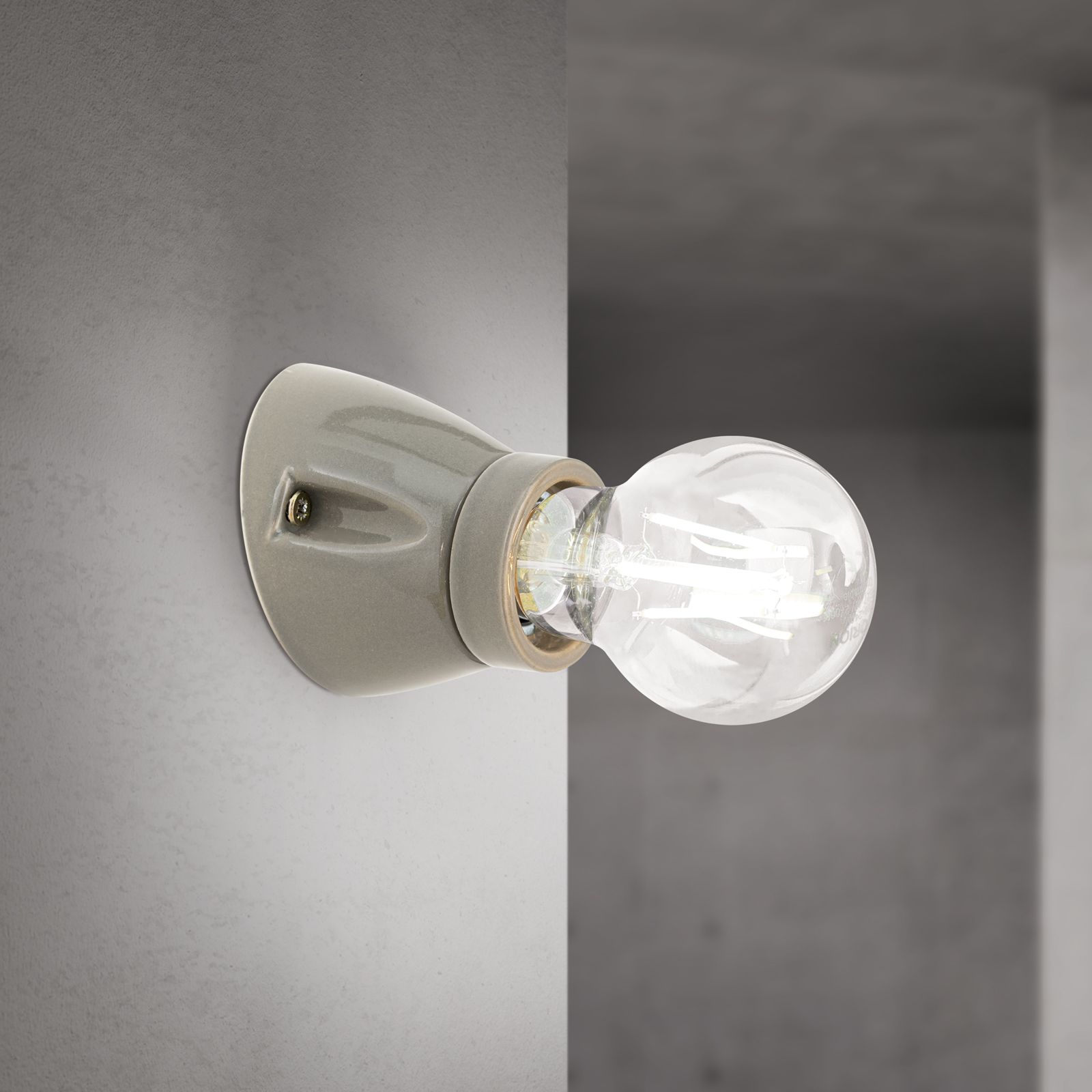 Wall light FROST, 1-lamp, ceramic, grey