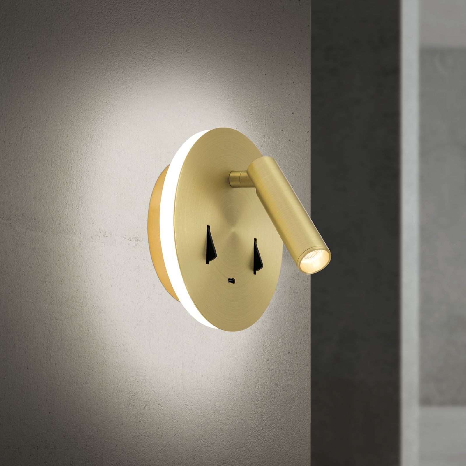 LED Wandleuchte TELLO, messing-matt