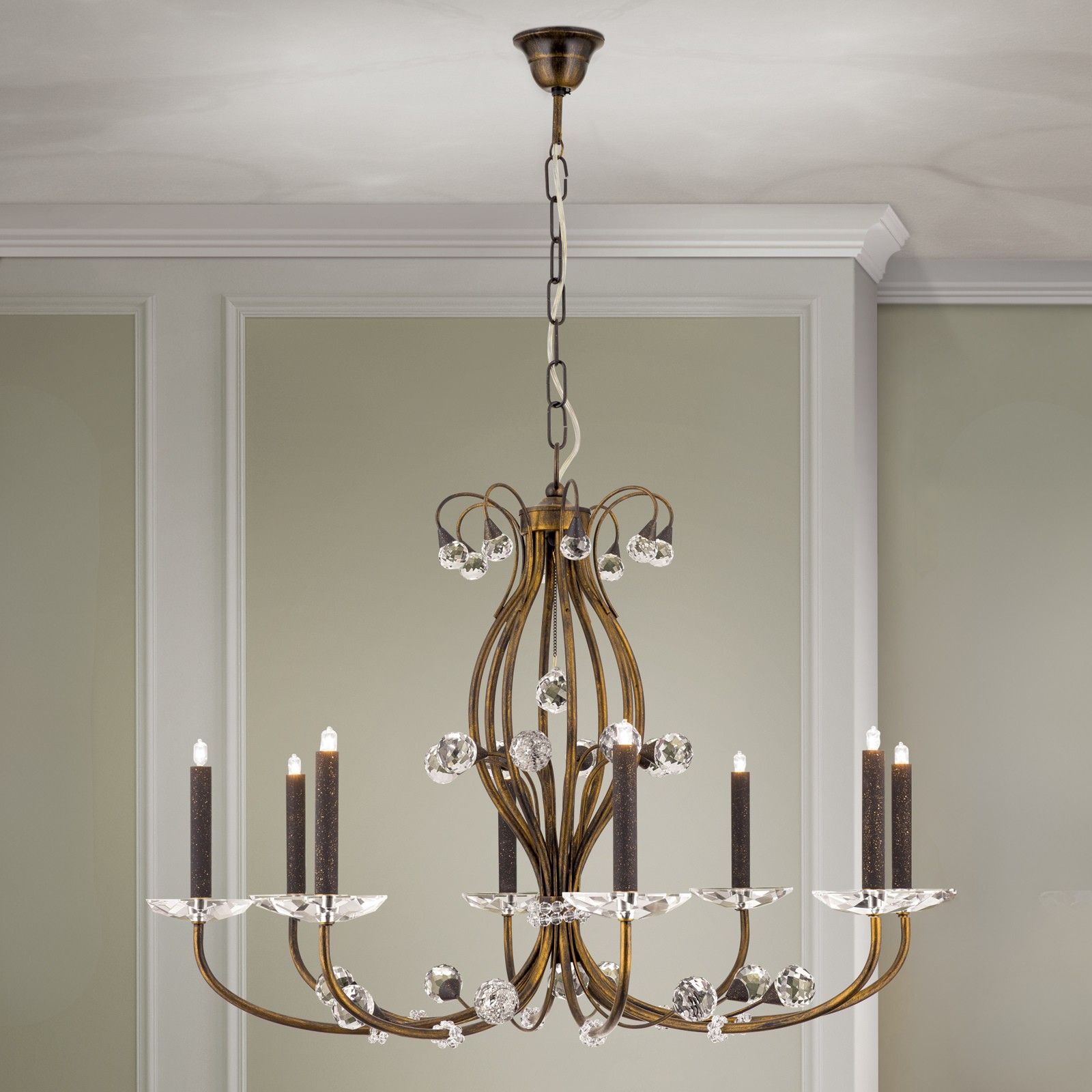 Kronleuchter EREMITAGE, 8-flammig, Antik