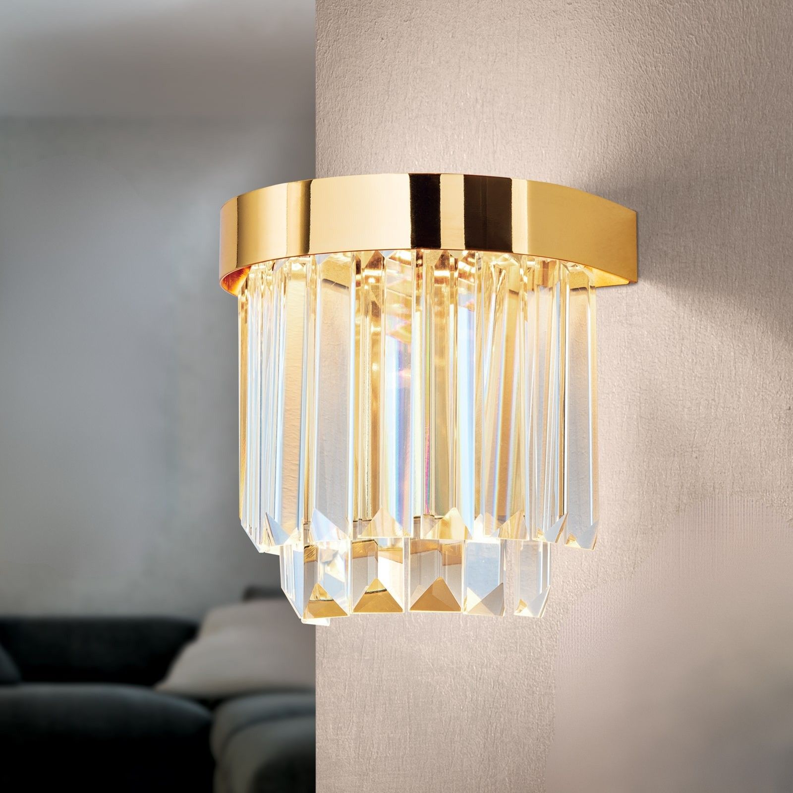 LED Wandleuchte PRISM, 24 Karat vergoldet