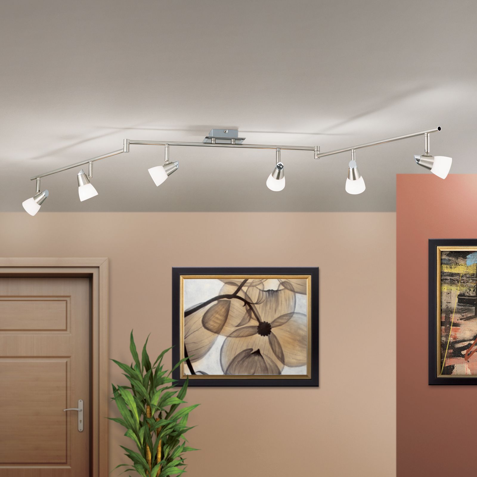 6er Set LED Wand Spot Leuchten Wohn Ess Zimmer Beleuchtung Treppenhaus ALU  Strahler gebürstet