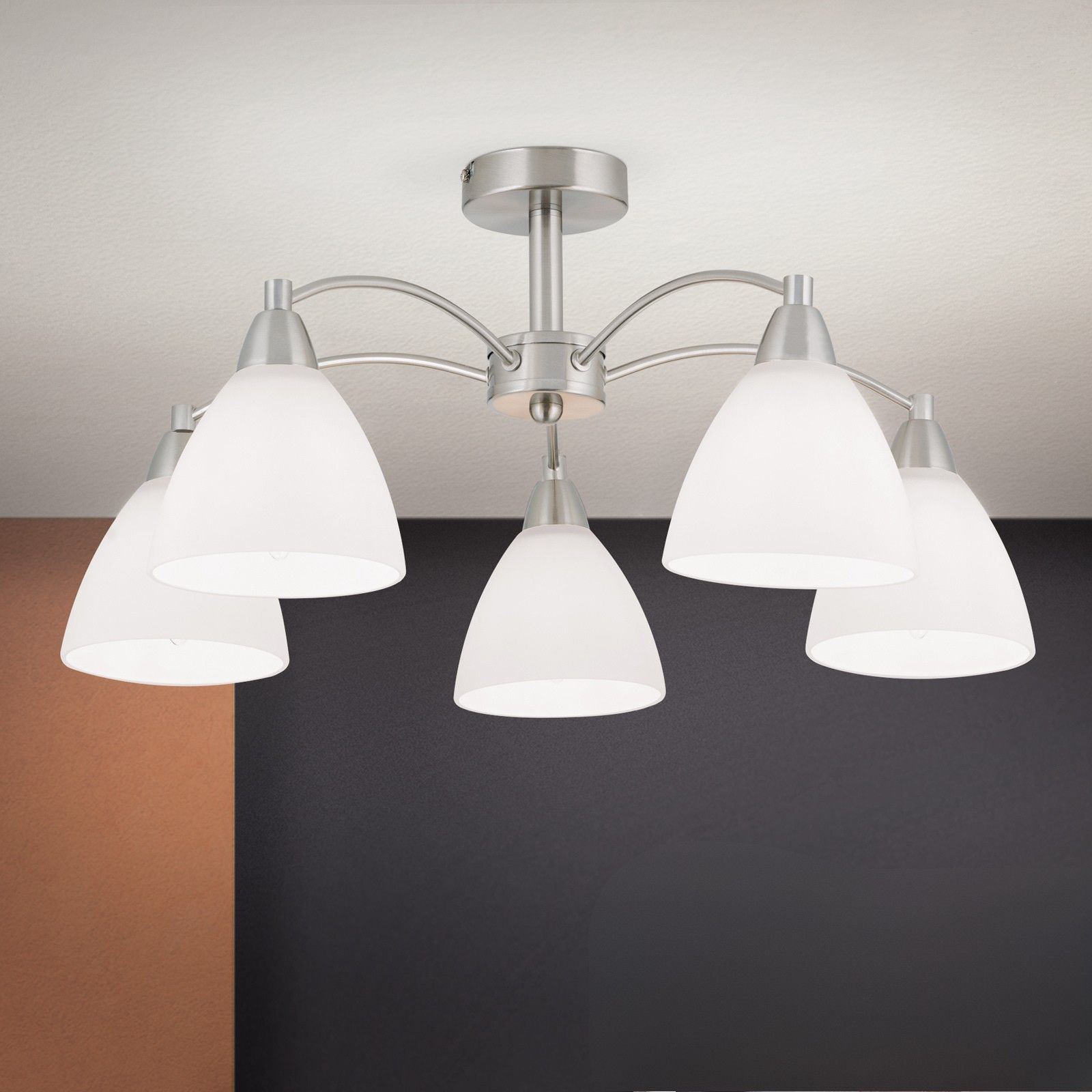 Ceiling light SUSAN, satin chrome finish