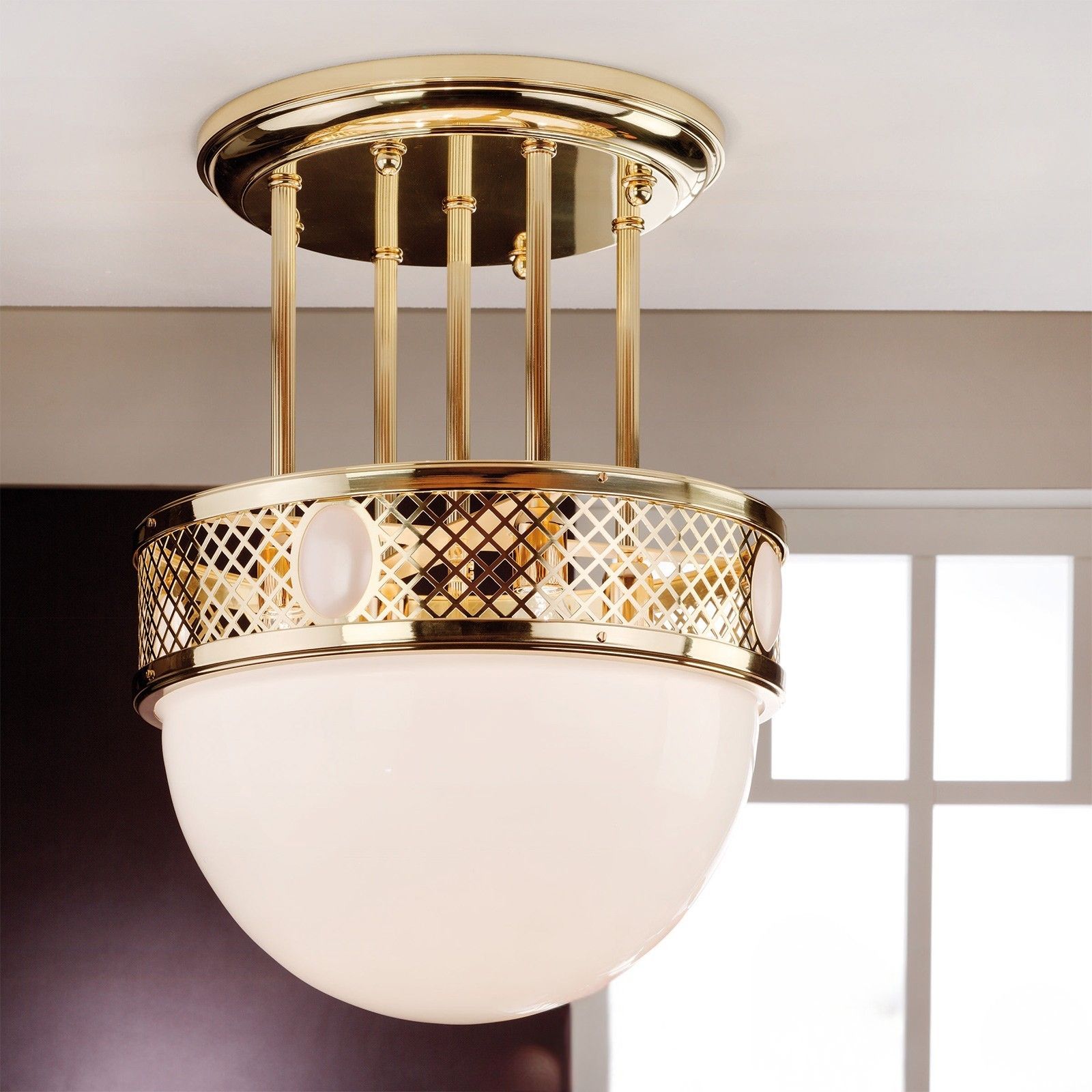 Abgehängte Deckenleuchte ALT WIEN, Messing glänzend, 53cm