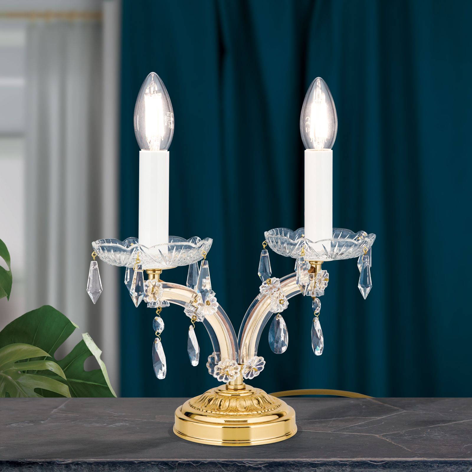 Tischlampe MARIA THERESIA, 2-flammig, Gold