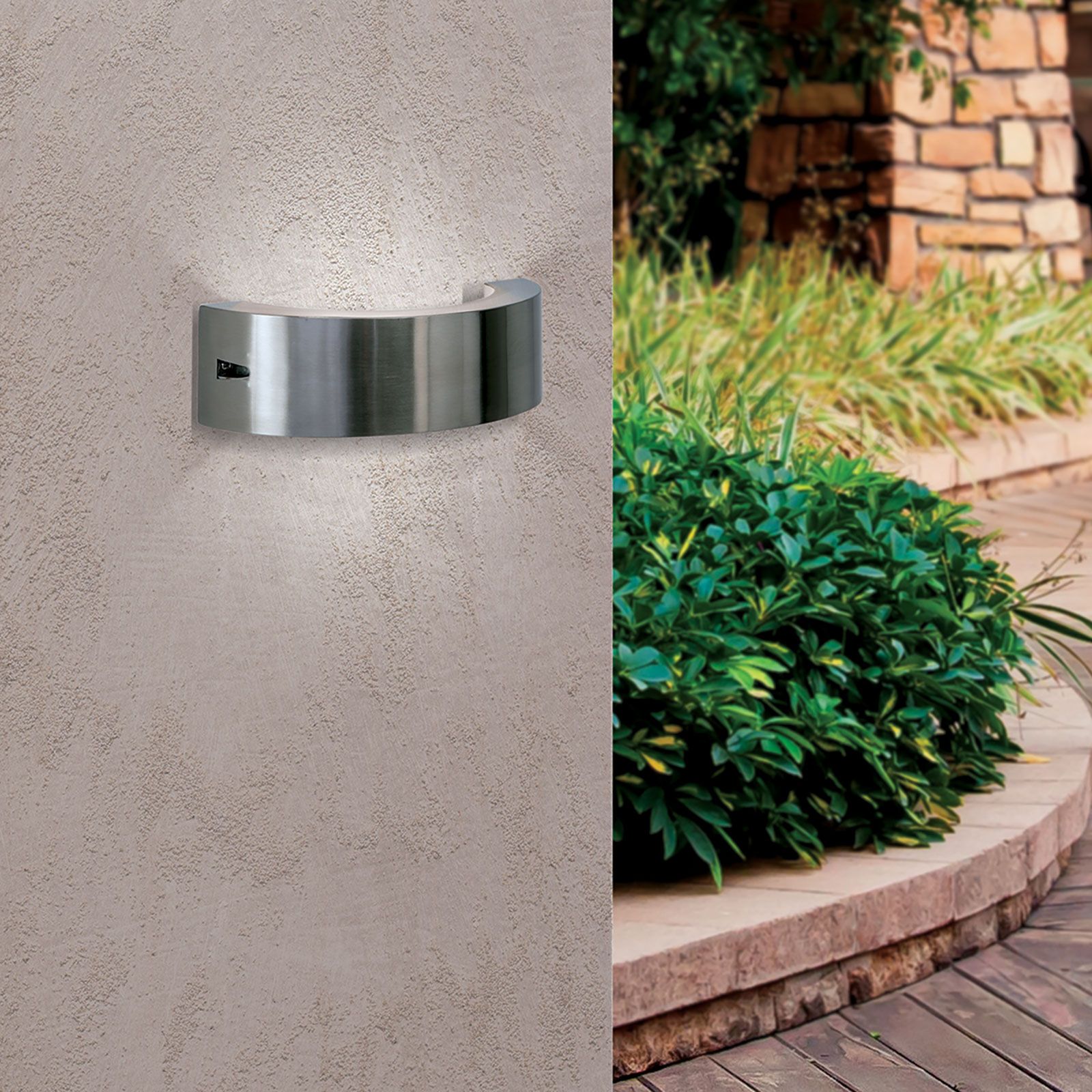 LED outdoor light KARAS, stainless steel, round