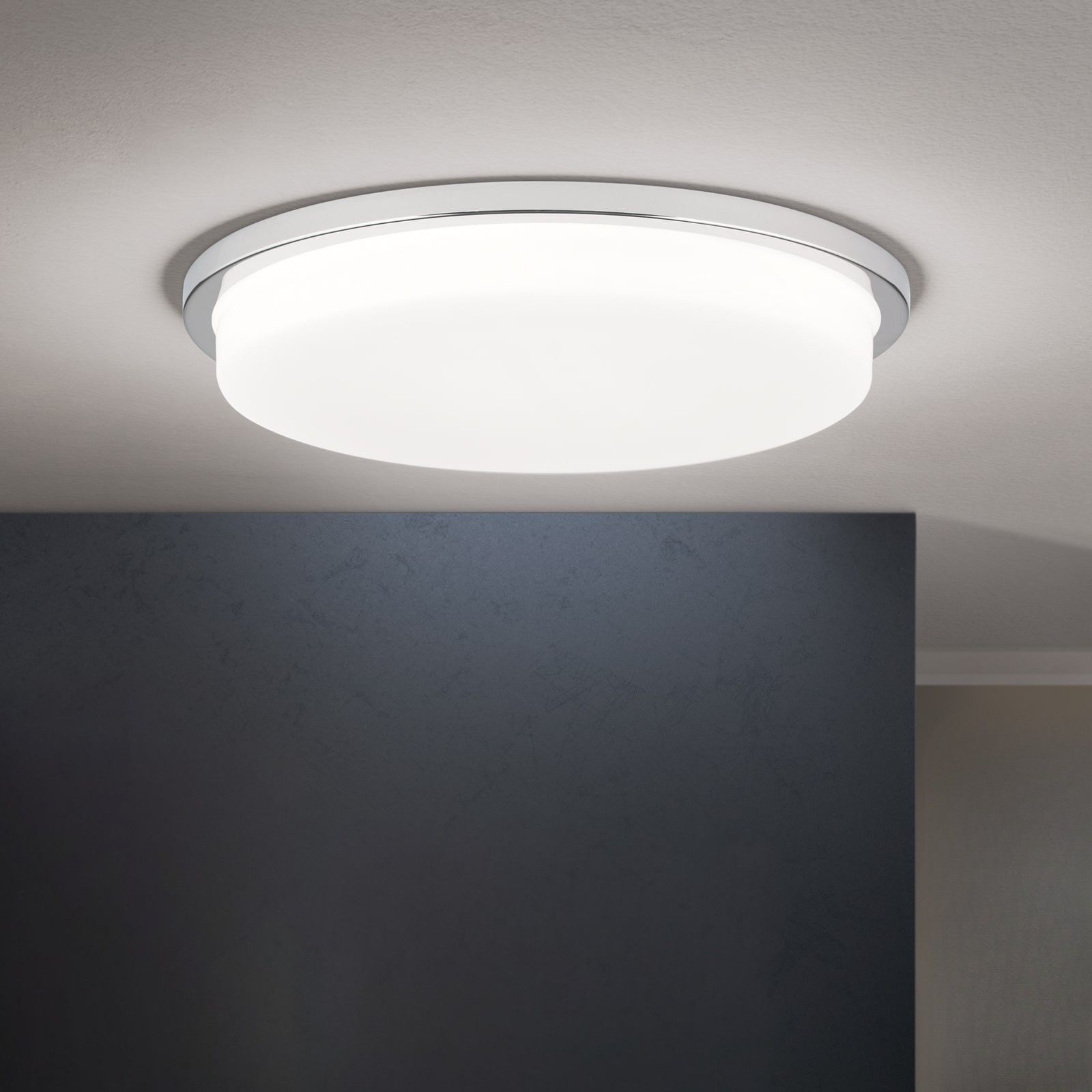 LEROX LED Ceiling Light, chrome finish, Ø 40cm
