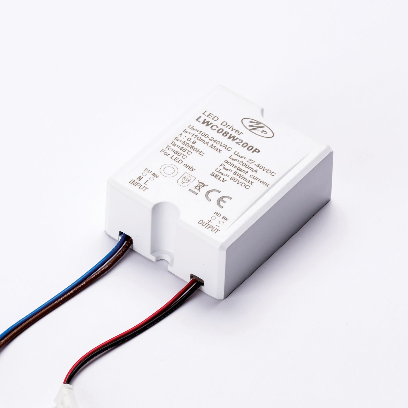 Driver 8n YUNDA LWC08W200P 200mA 8W, non-dimmable