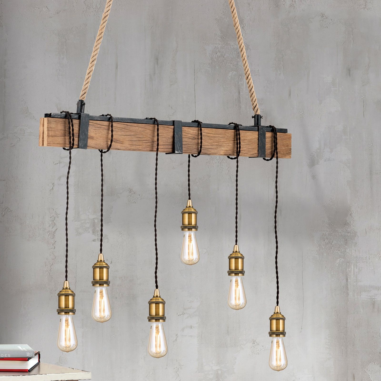 CELLAR pendant lamp with real wood