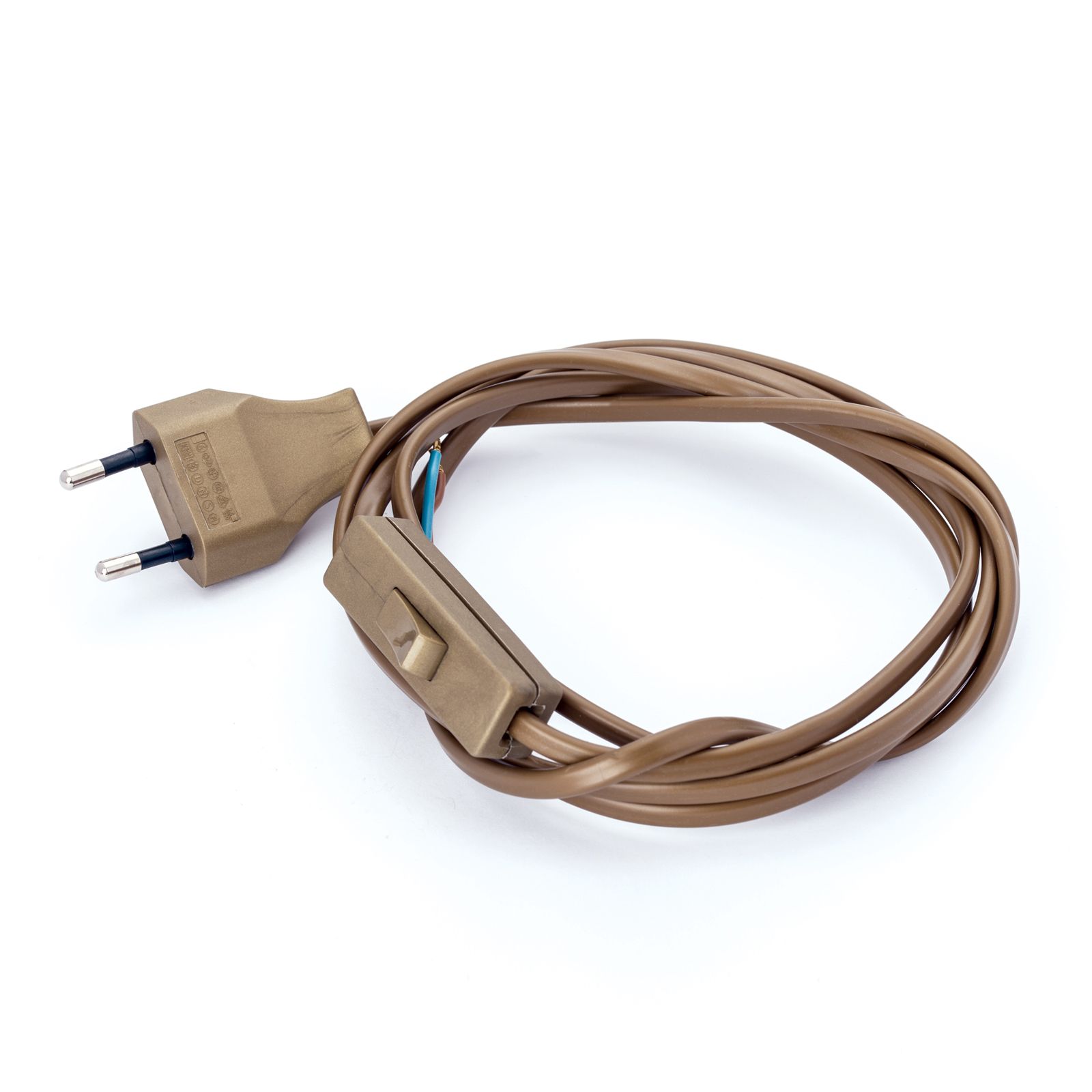 Eurostecker-Netzkabel, 1,7 m, Gold