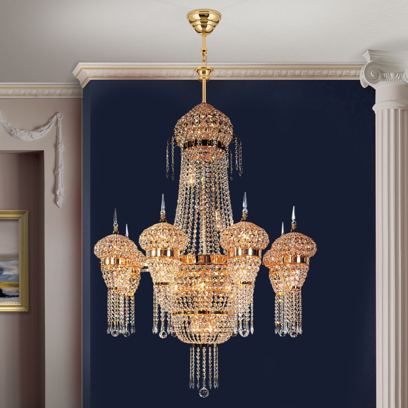 Luster ORIENTAL, 35-flammig, Gold