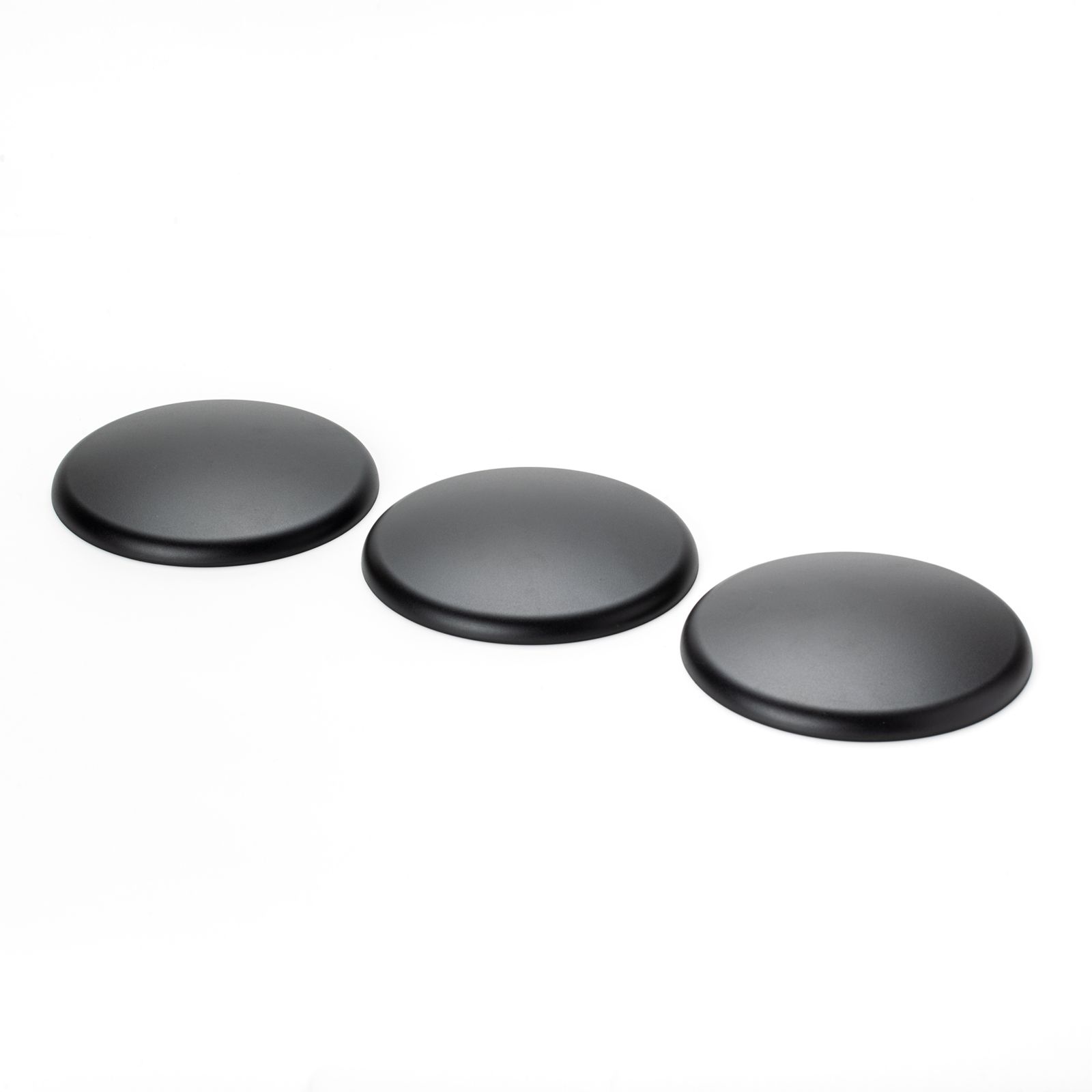Cover box set 3 pieces, Ø 135 mm, flat, black
