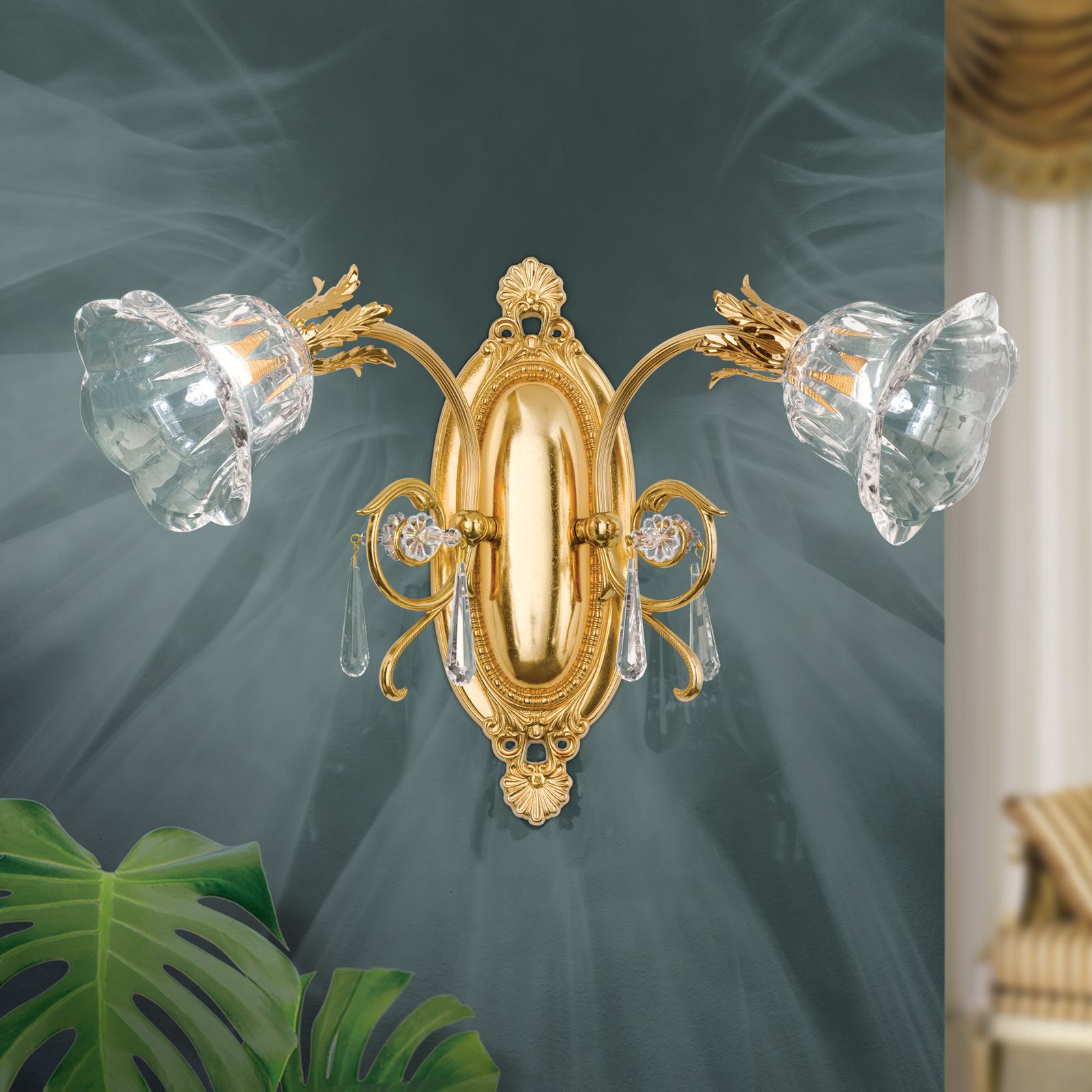 Wandleuchte LA BOHEME, 2-flammig, Gold