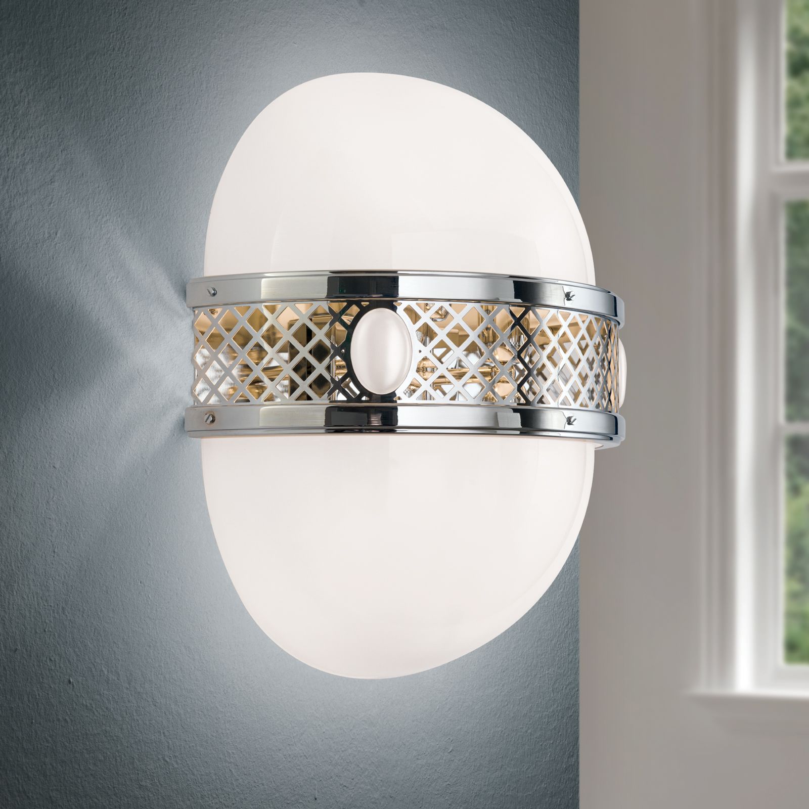 Lampa ścienna ALT WIEN, 6 świateł, nikiel, wys. 47 cm