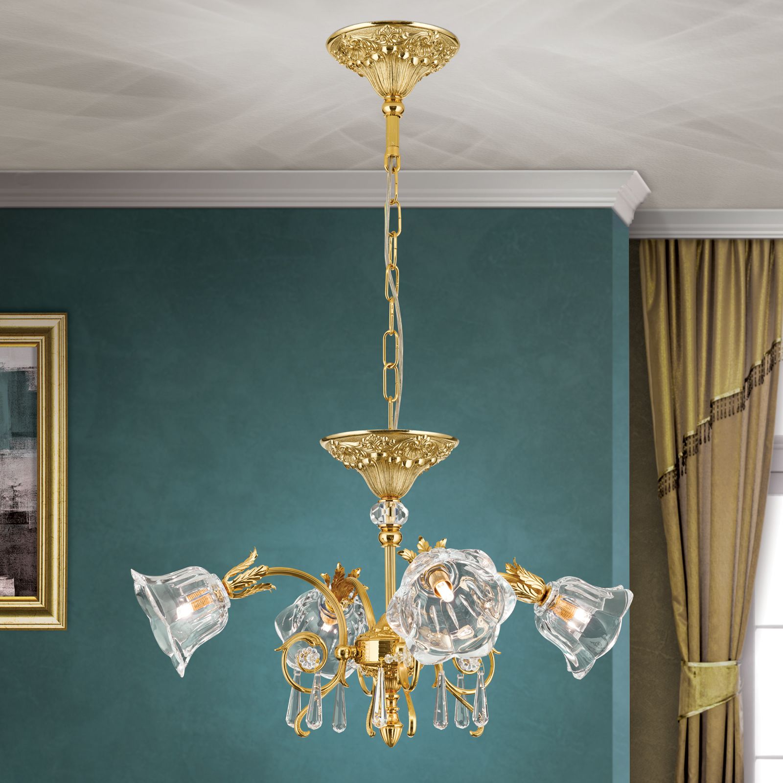 Luster LA BOHEME, 4-flammig, Gold