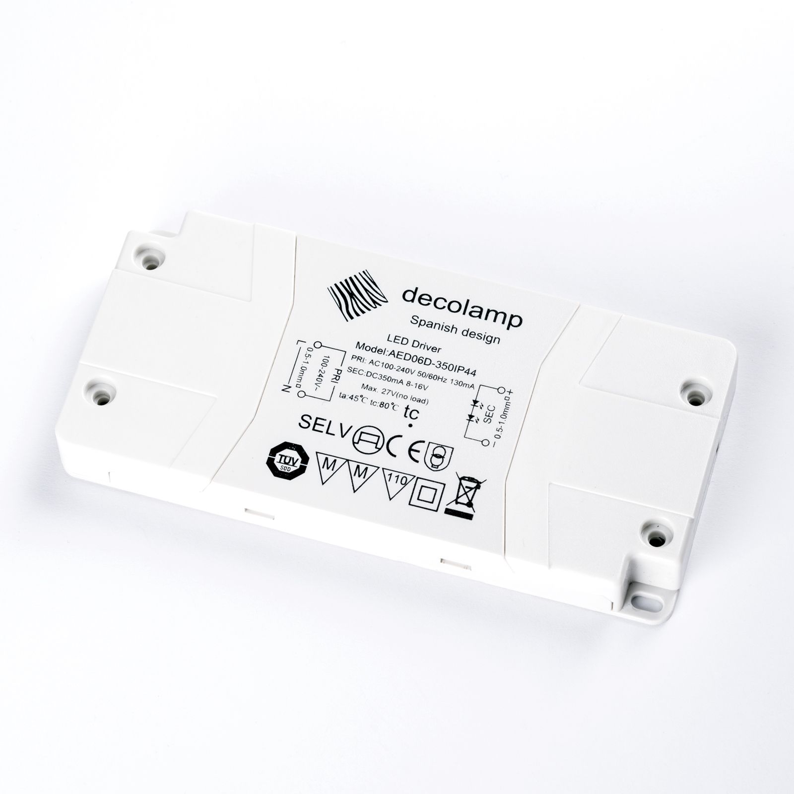 Driver 6b DECOLAMP AED06-350 IP44 6W, not dimmable