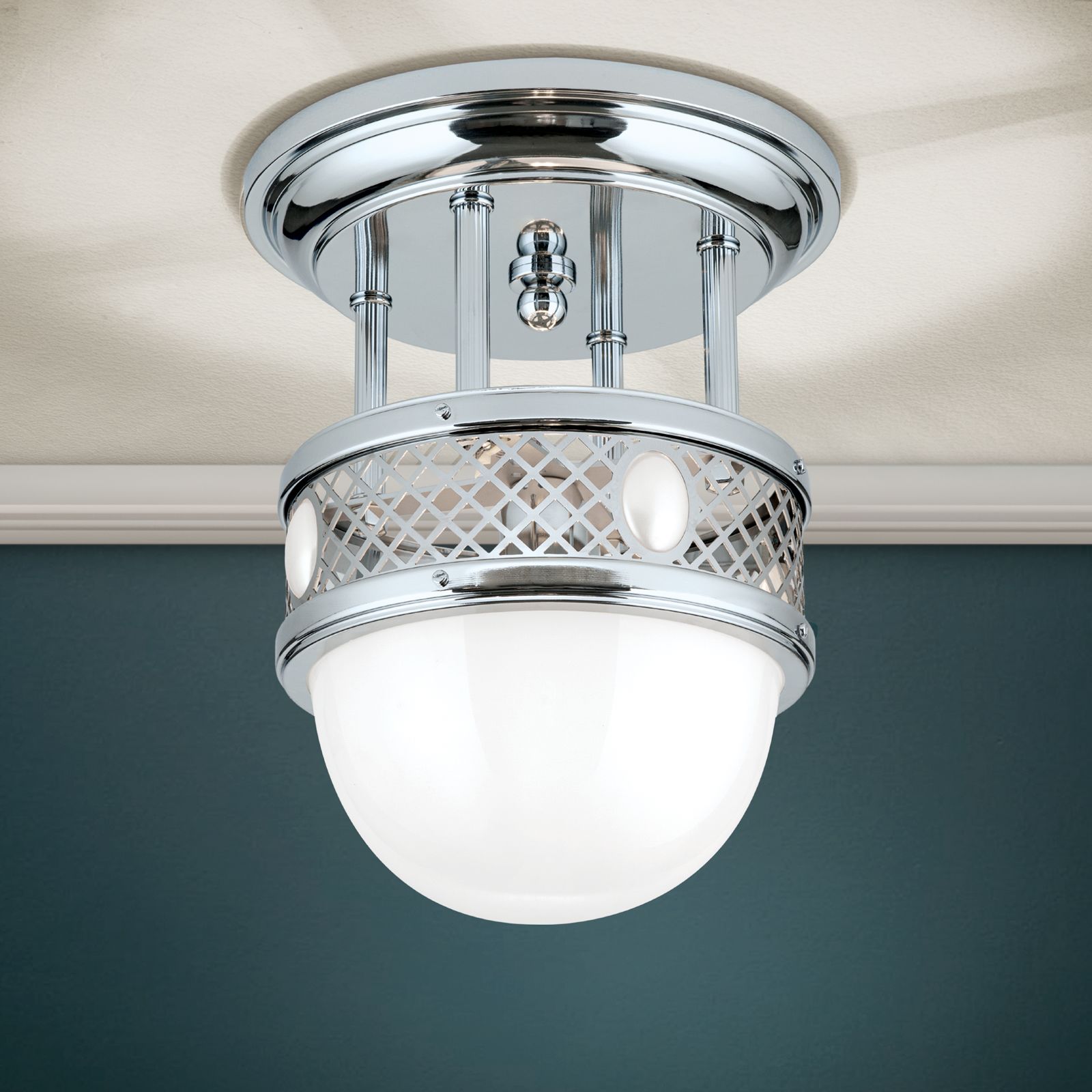Semi Flush Ceiling Light ALT WIEN, nickel finish, 29cm