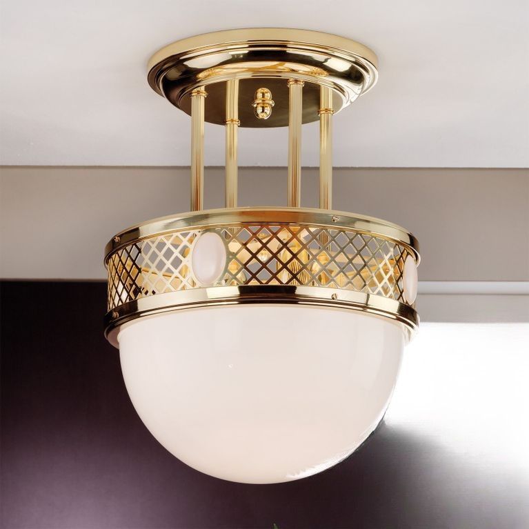Suspended ceiling light ALT WIEN, shiny brass, 40cm